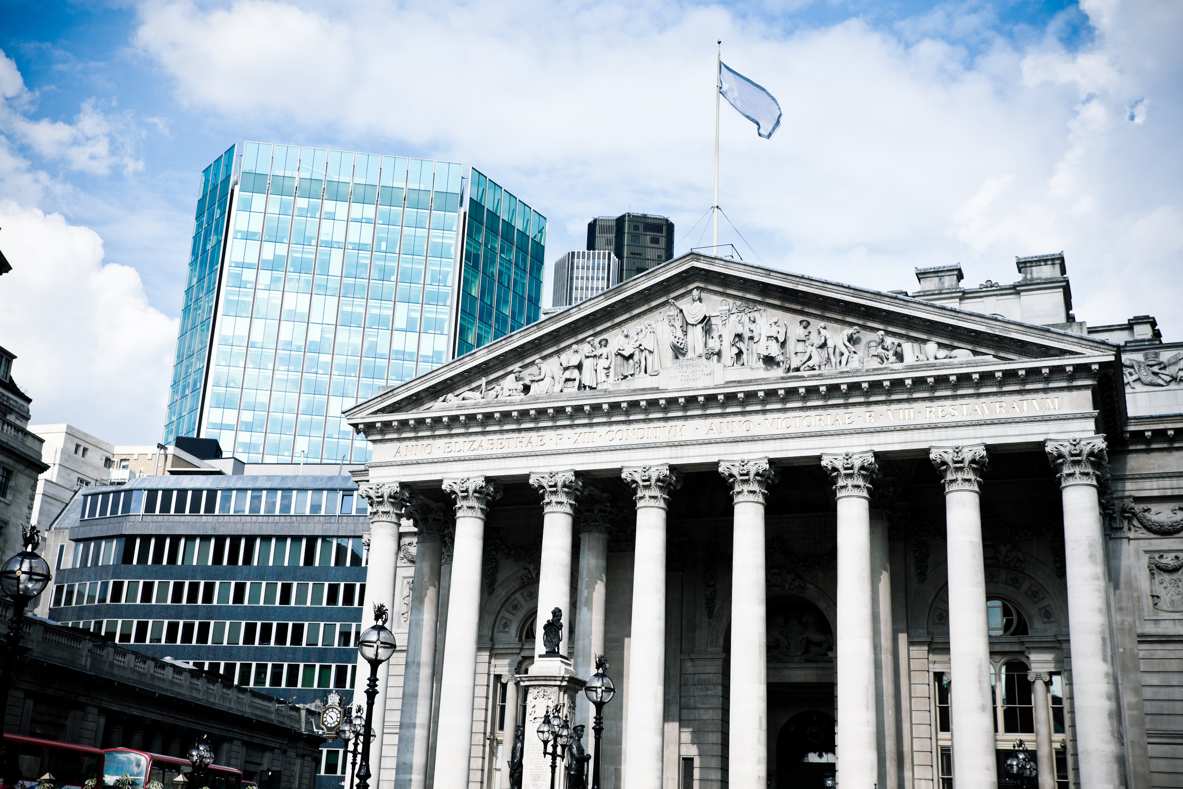 FILE: Royal Exchange building in the City of London