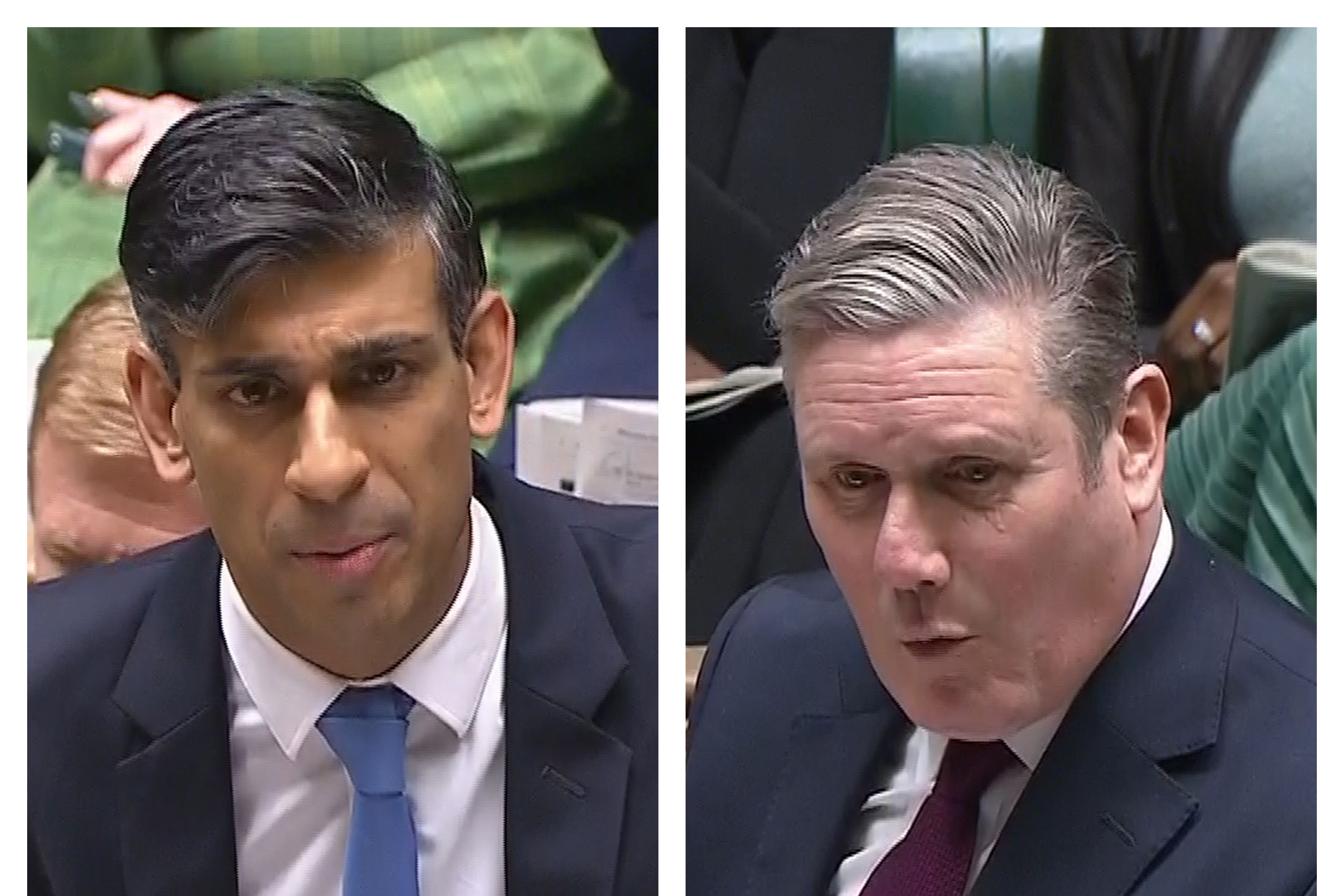 Rishi Sunak and Sir Keir Starmer clashed during PMQs (PA)