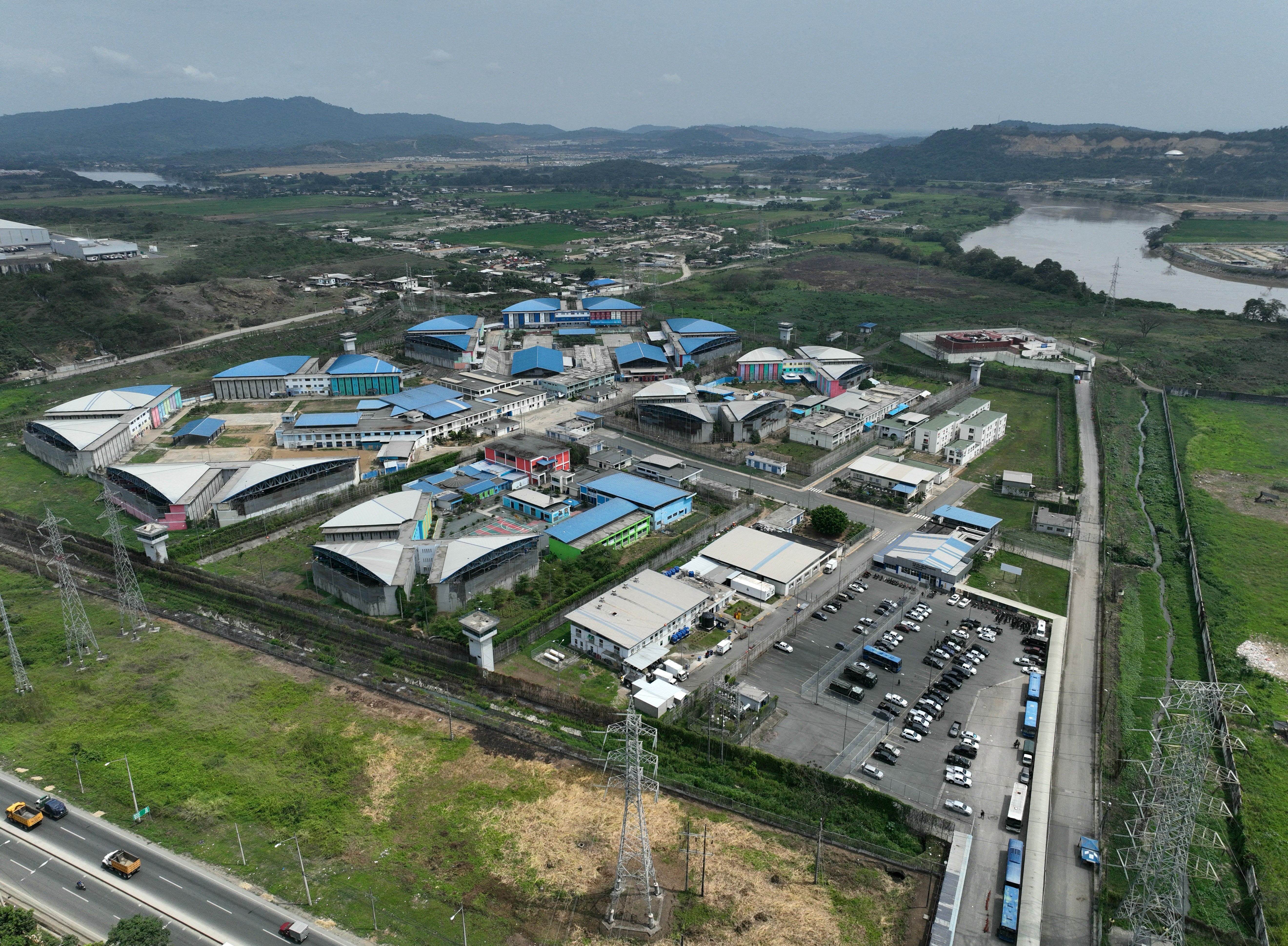 Aerial view of the Regional 8 prison in Guayaquil from where Fito escaped