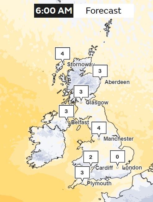 Met Office forecast for Sunday, 14 January