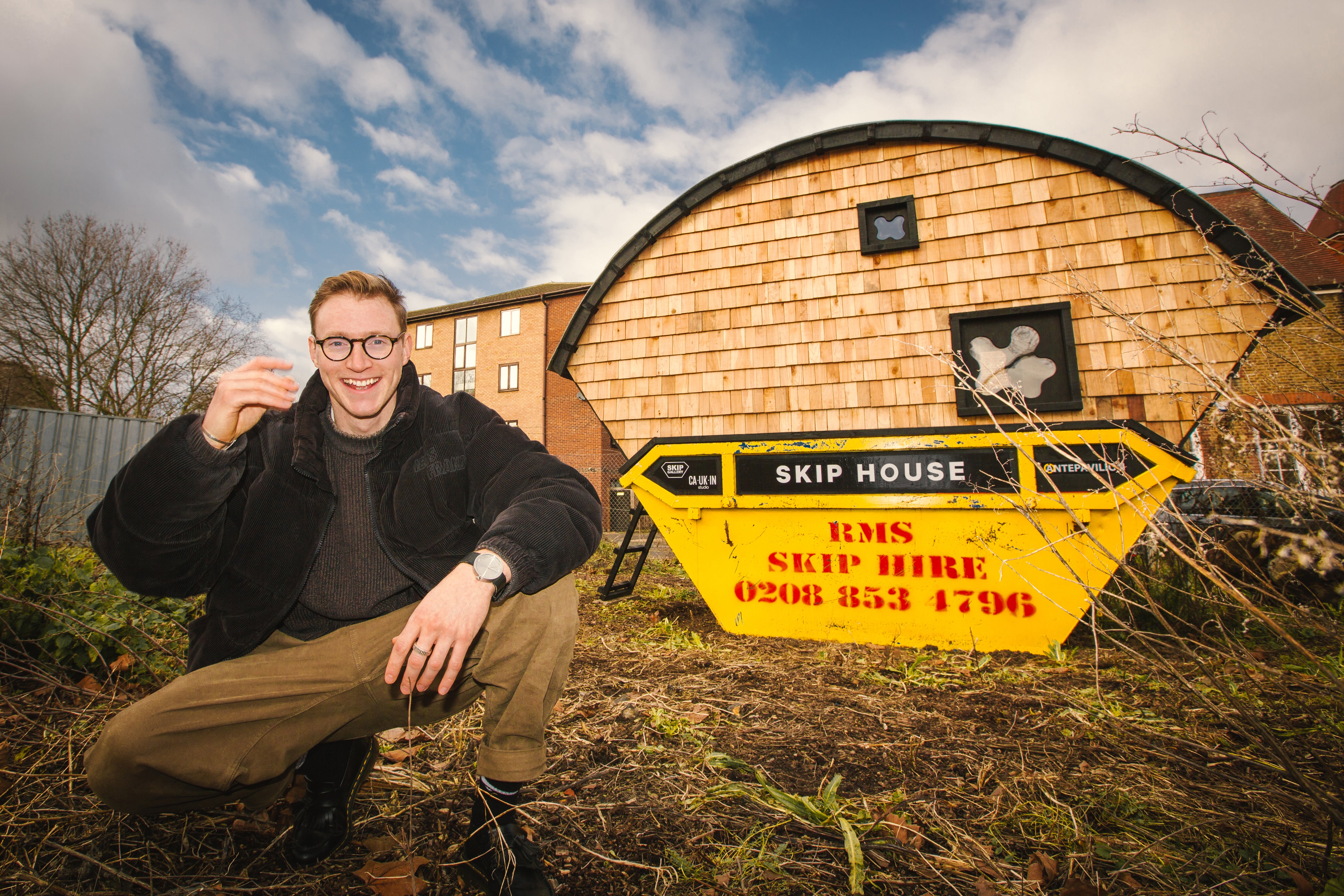 Harrison Marshall has lived for almost 12 months in his skip house in southeast London