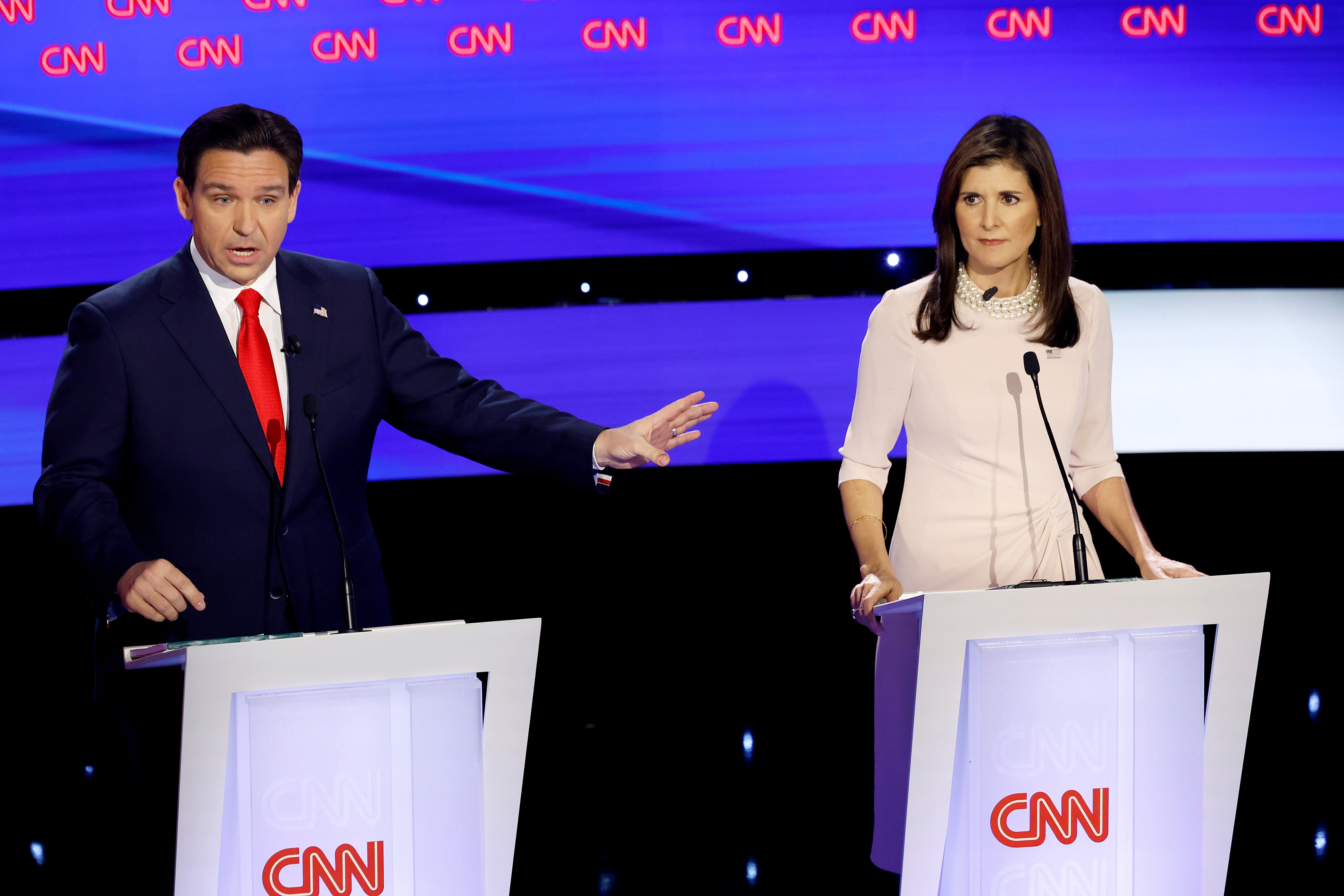 Nikki Haley brands Ron DeSantis as ‘desperate’ during fiery GOP debate in Iowa