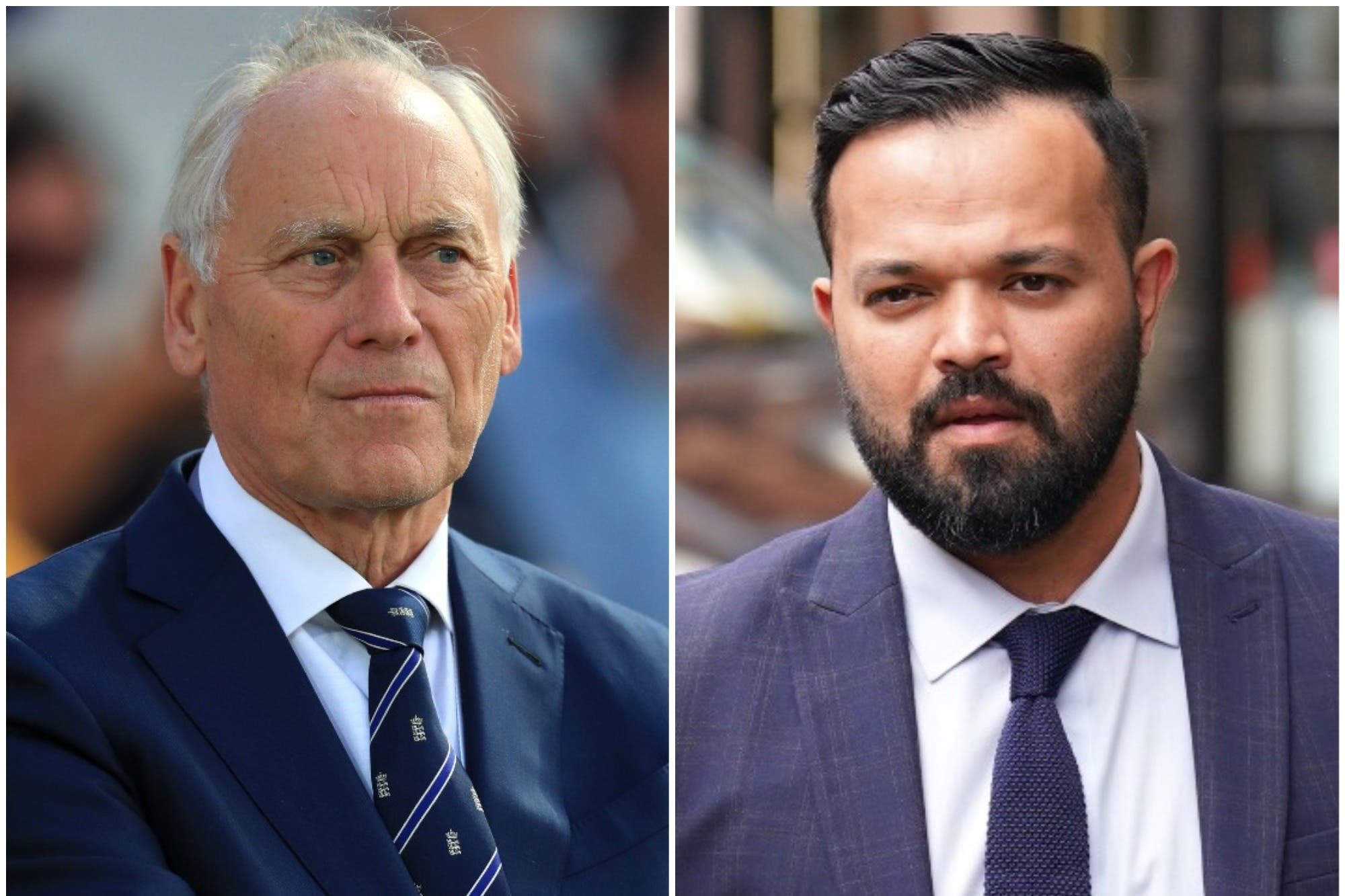 Colin Graves (left), who could be returning as Yorkshire chair, and Azeem Rafiq (Mike Egerton/James Manning/PA)