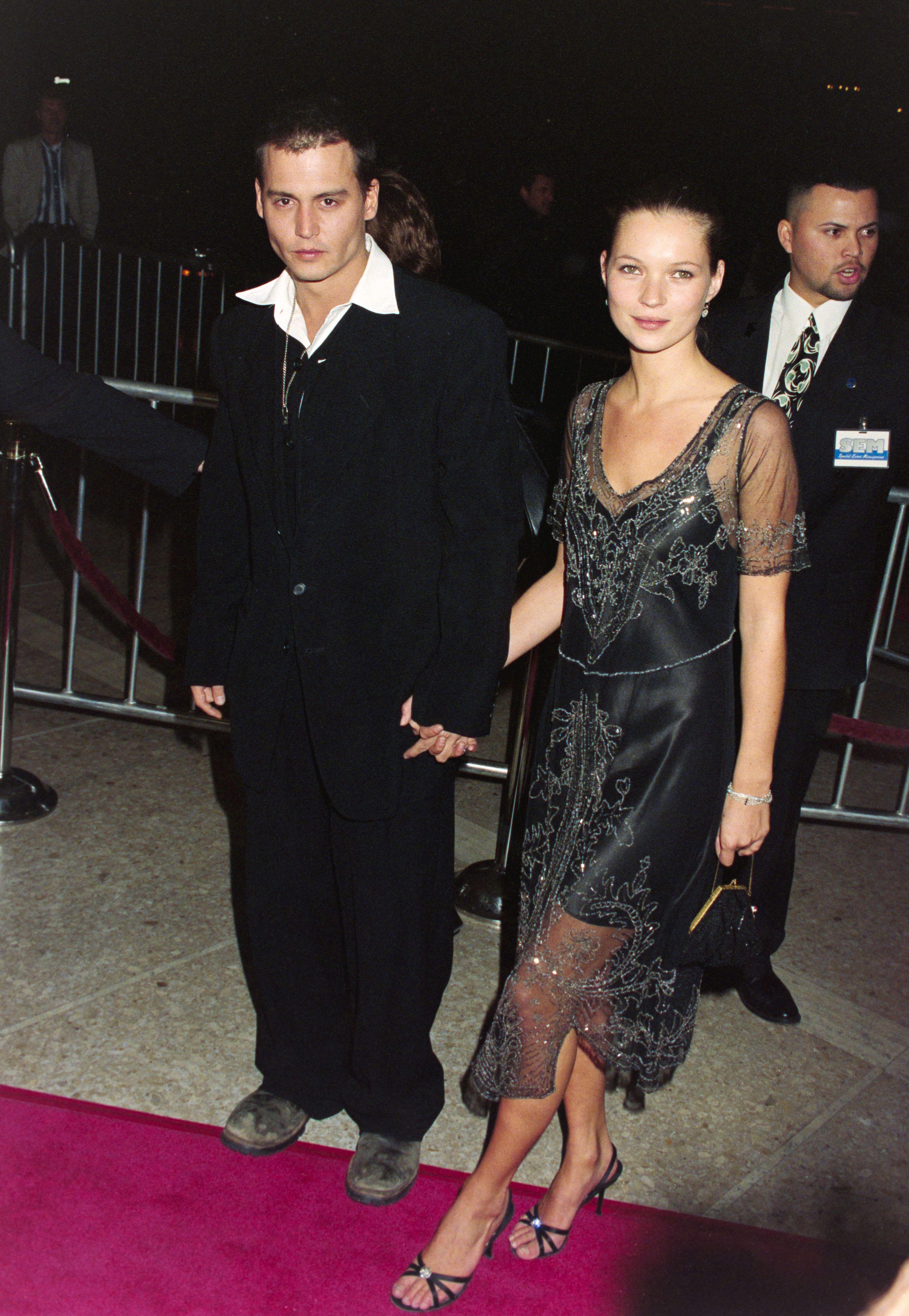 Moss with Johnny Depp in Los Angeles, 1997