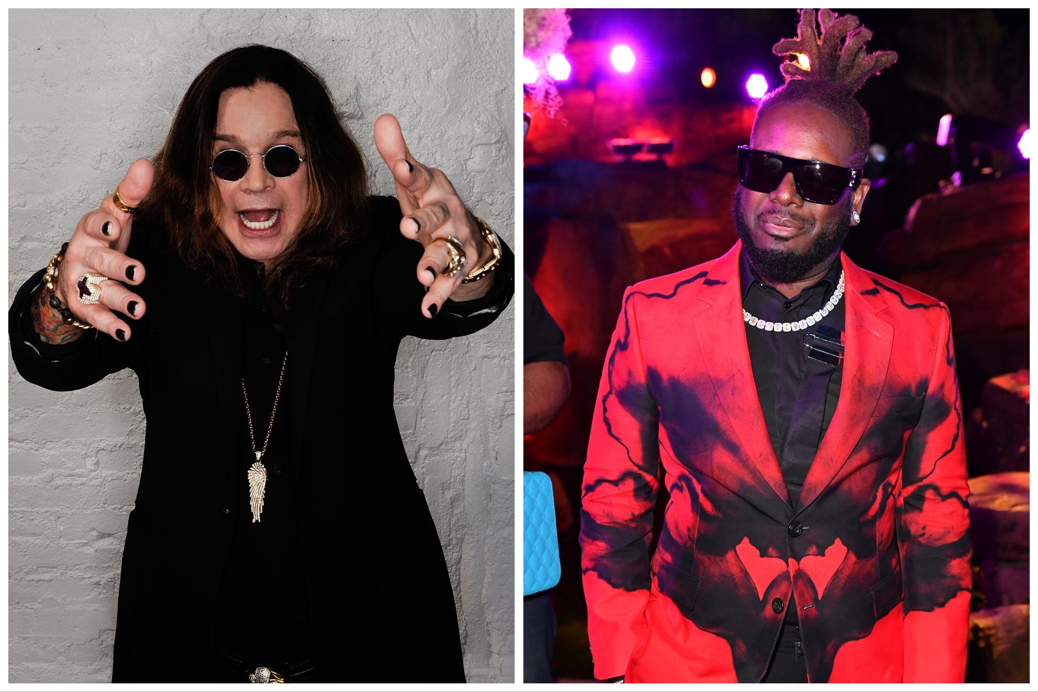 Ozzy Osbourne (left) and T-Pain