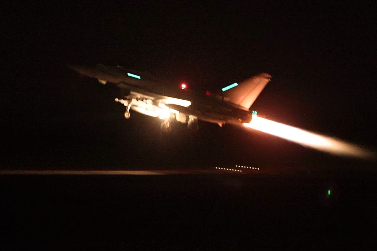 Four RAF Typhoons took off from RAF Akrotiri in Cyprus (Sgt Lee Goddard/MOD/Crown Copyright/ PA)