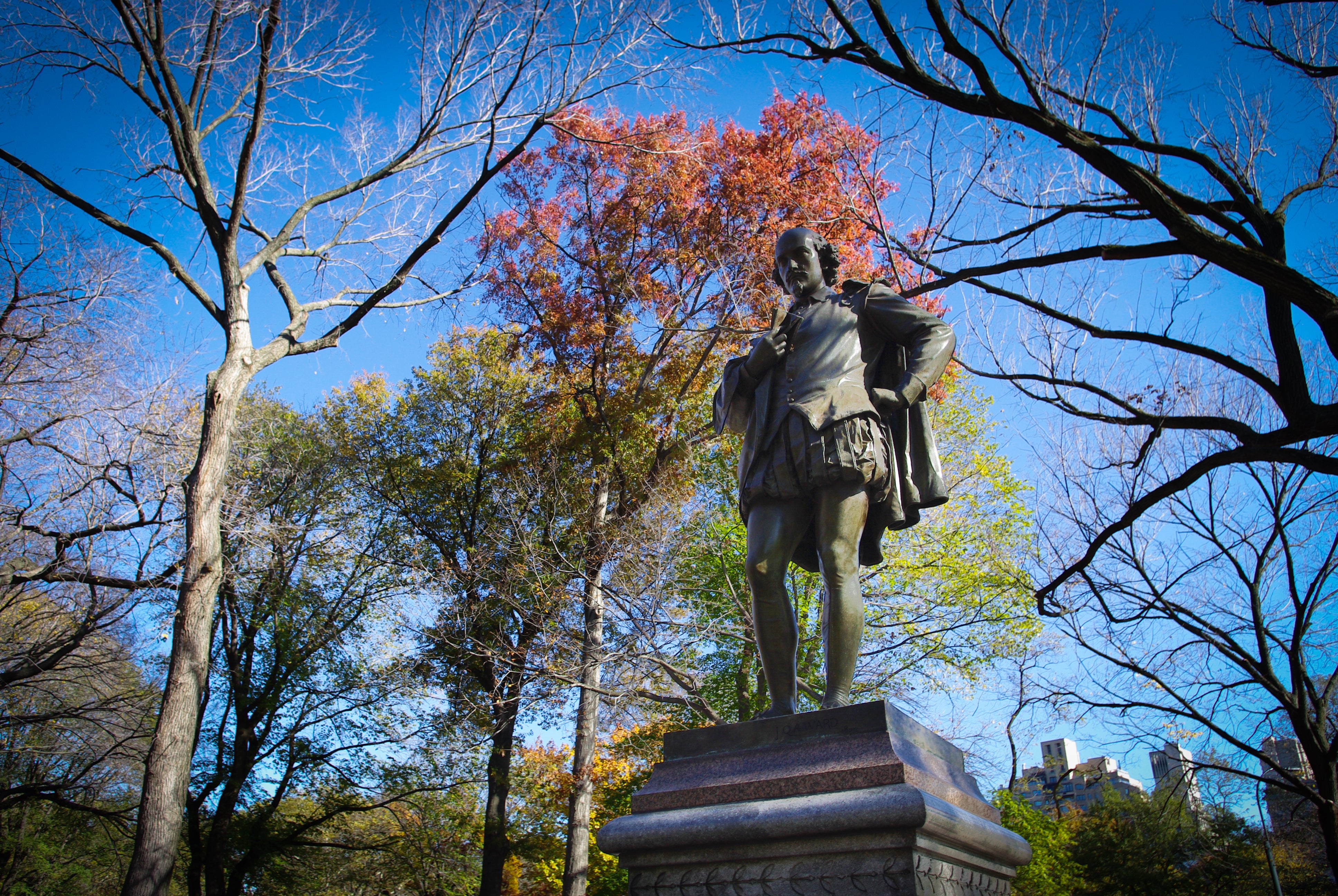 Is this a sculpture of William Shakespeare or William Gore? Either way, it is a perfect resting spot for Mr Pigeon