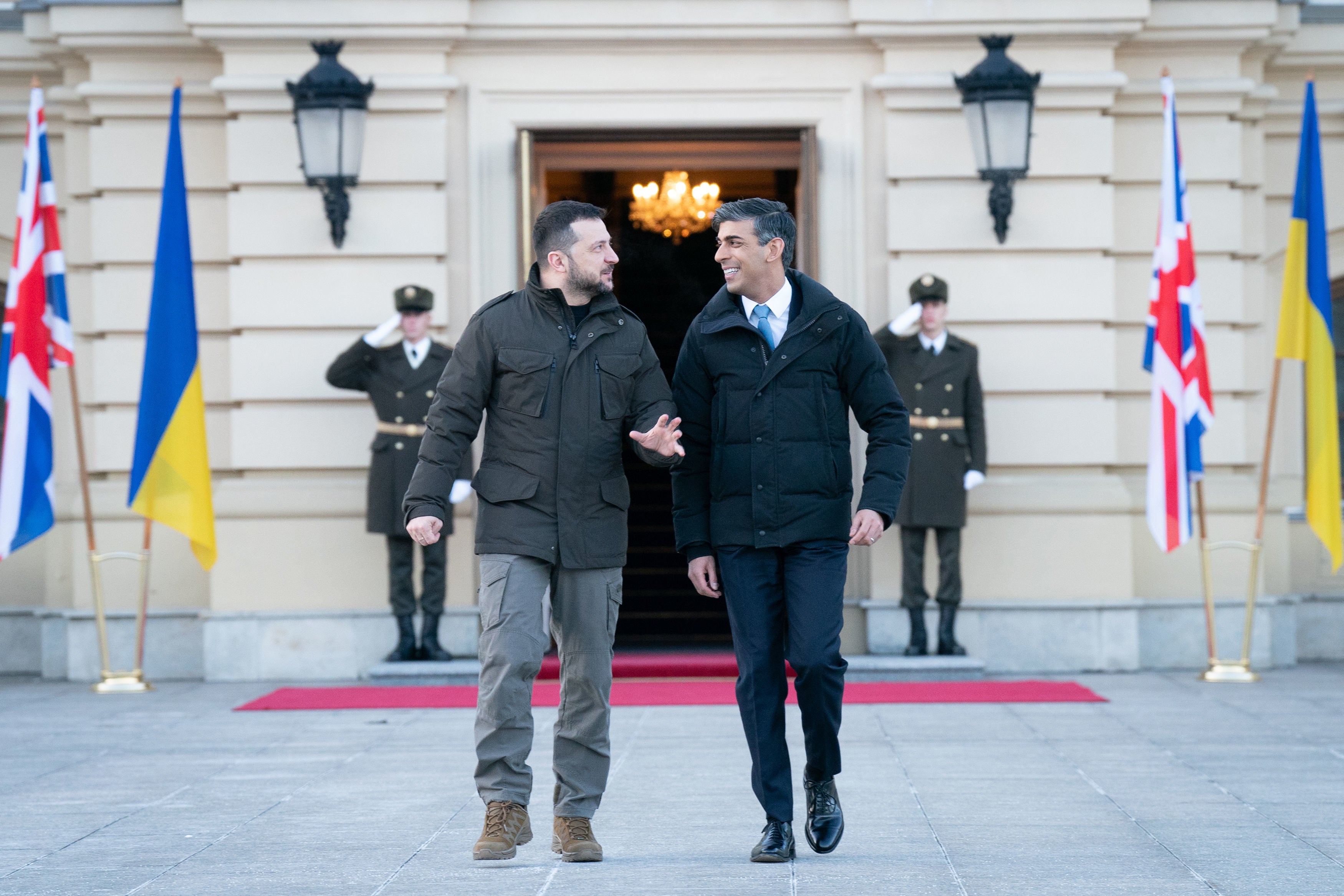 Volodymyr Zelensky and Rishi Sunak in Kyiv on Friday