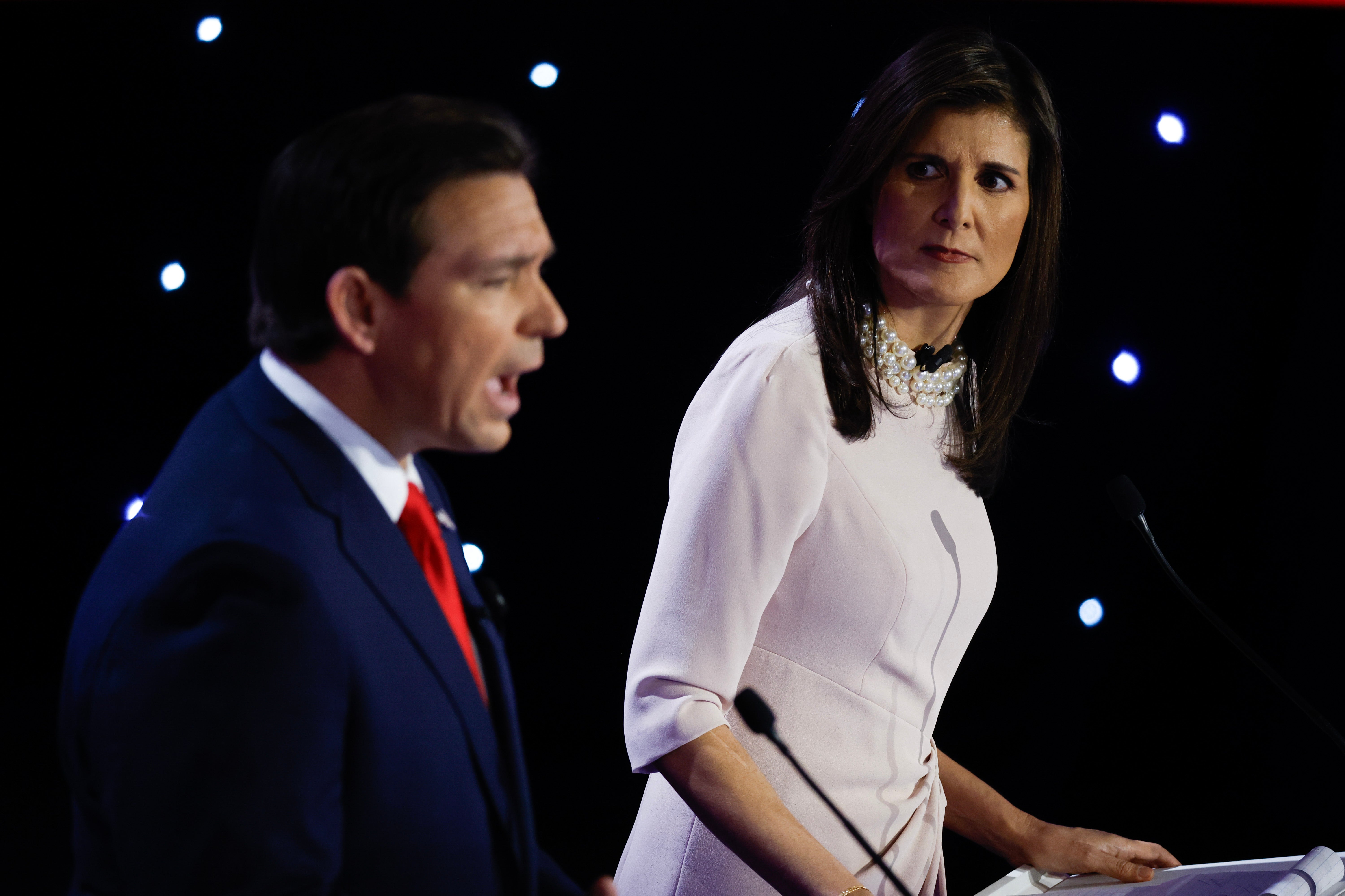 Ron DeSantis and Nikki Haley continue to battle it out for second position behind Mr Trump in the polls