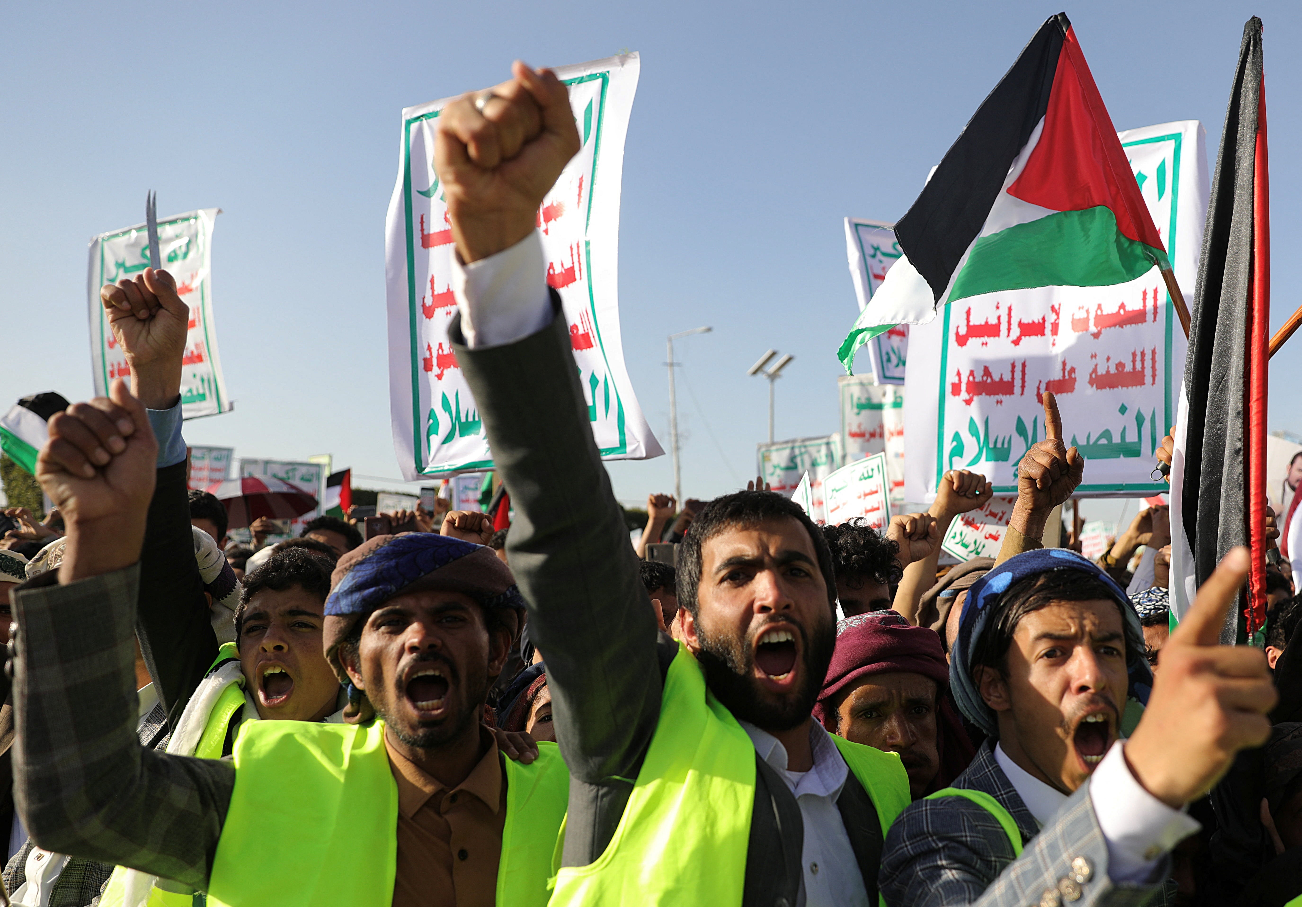 People protest in Yemen against the US-led airstrikes but it is vital that free democracies stand firm against attacks on the high seas