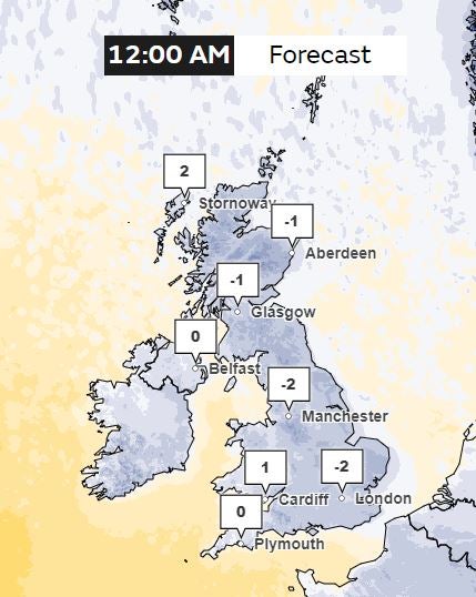 Met Office weather forecast for Tuesday 16 January as temperatures plunge below zero