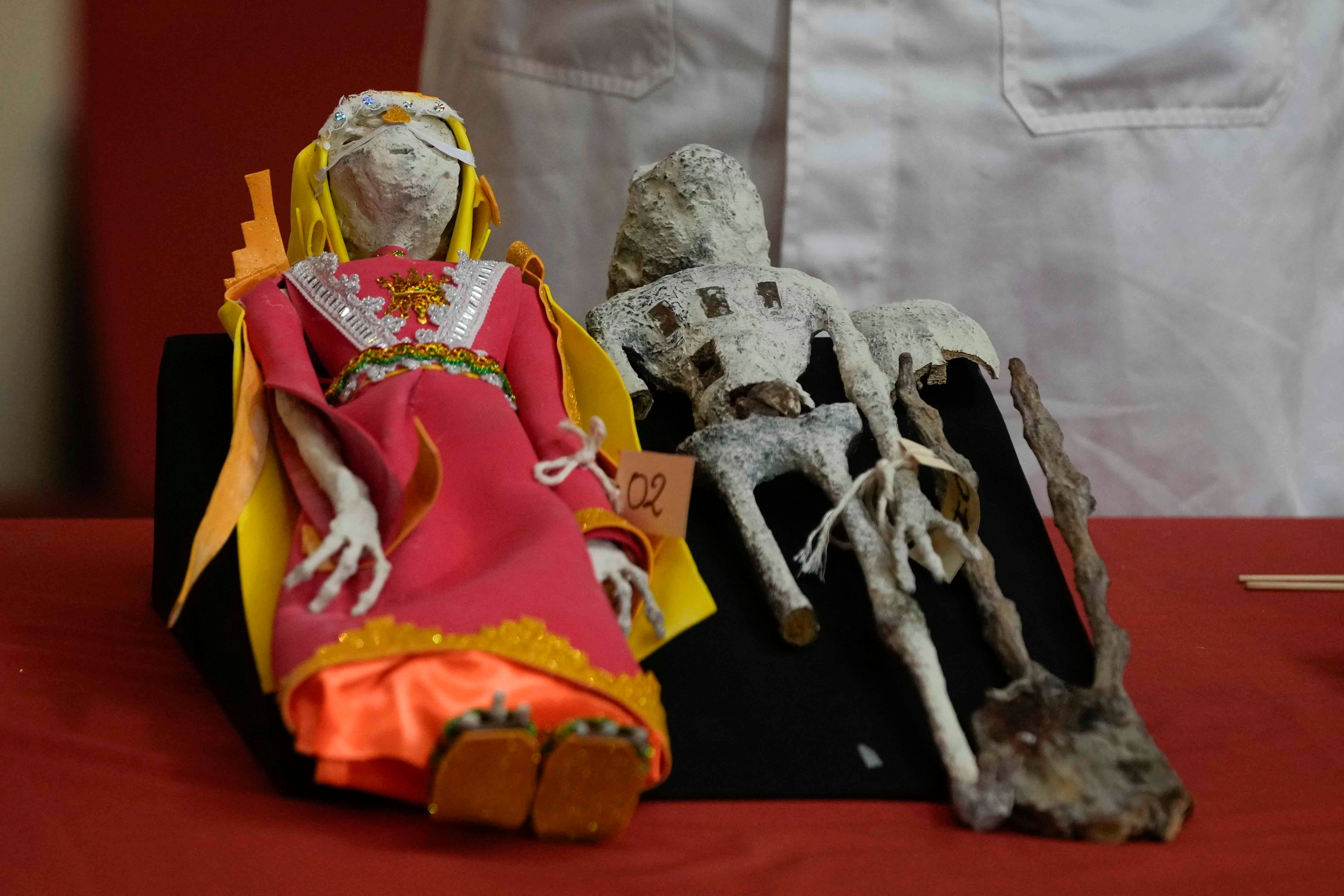 The dolls are reported to be made from the bones of birds, dogs and other animals