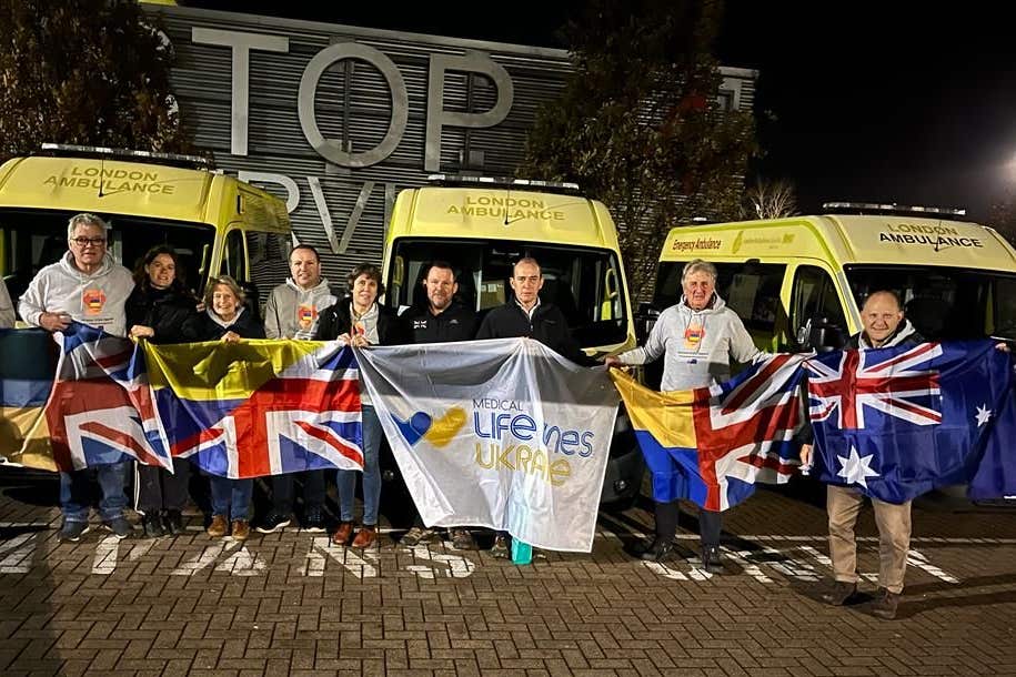 Medical Life Lines Ukraine has raised thousands of pounds to send ambulances and other equipment and supplies to the country. (Medical Life Lines Ukraine/PA)