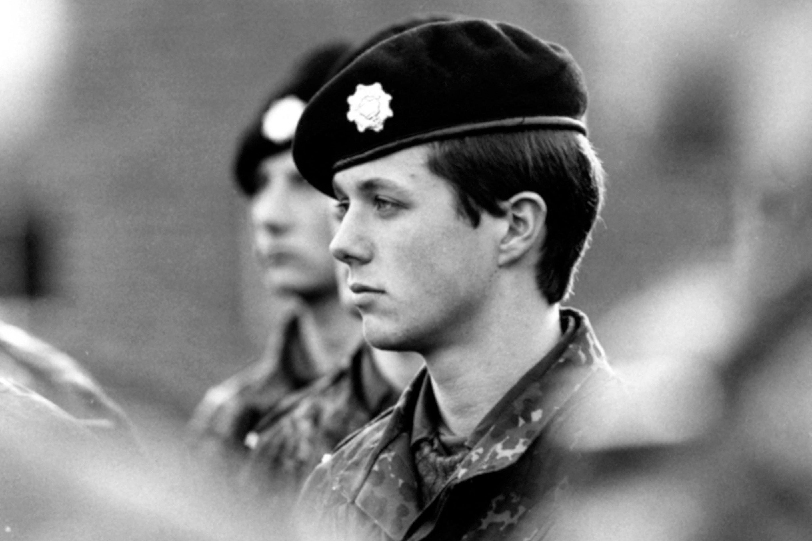 Frederik as a soldier, in Hilleroed, Denmark, 1986