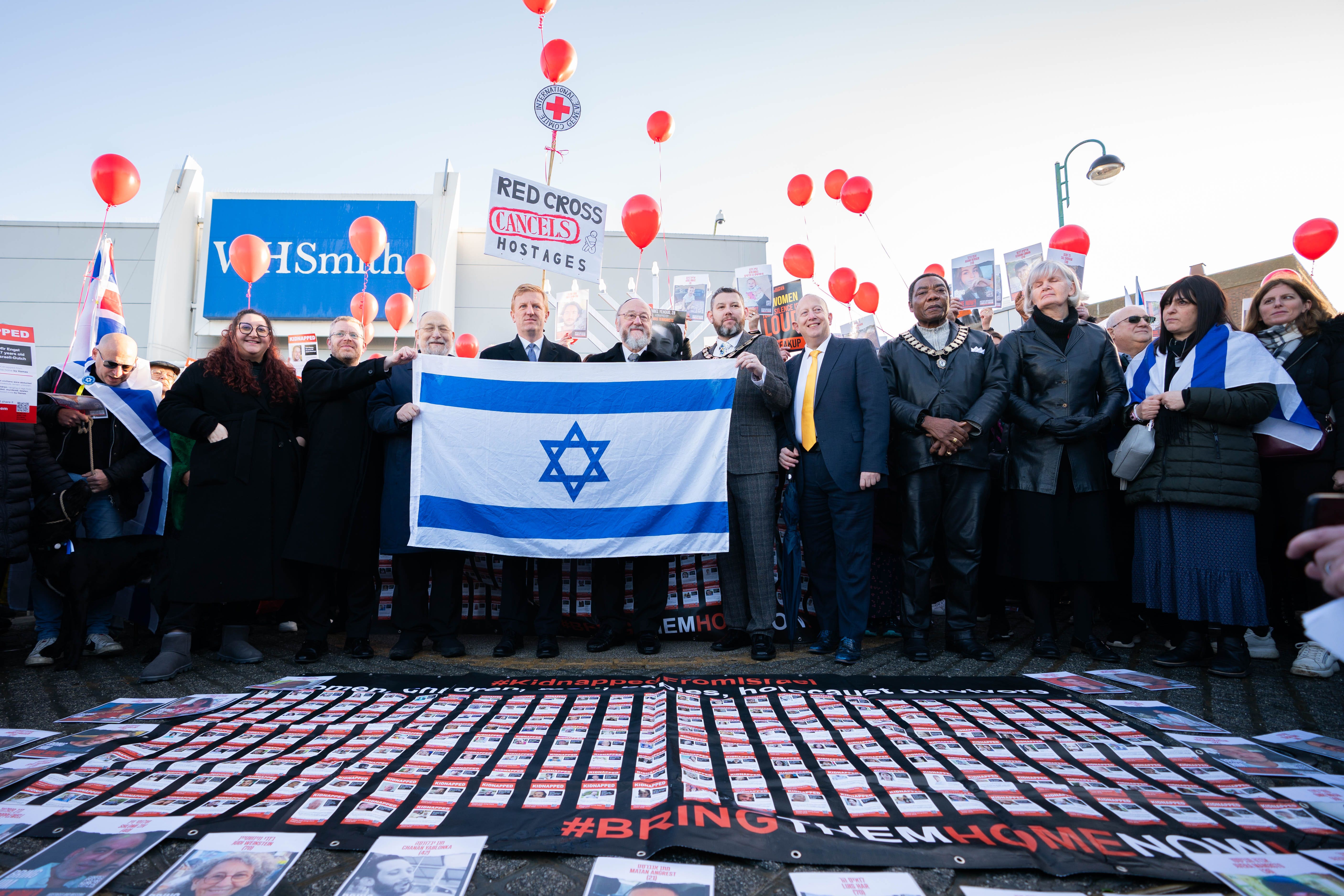 A vigil takes place for those who died in the Hamas attacks in October, and for the hostages who are yet to be released