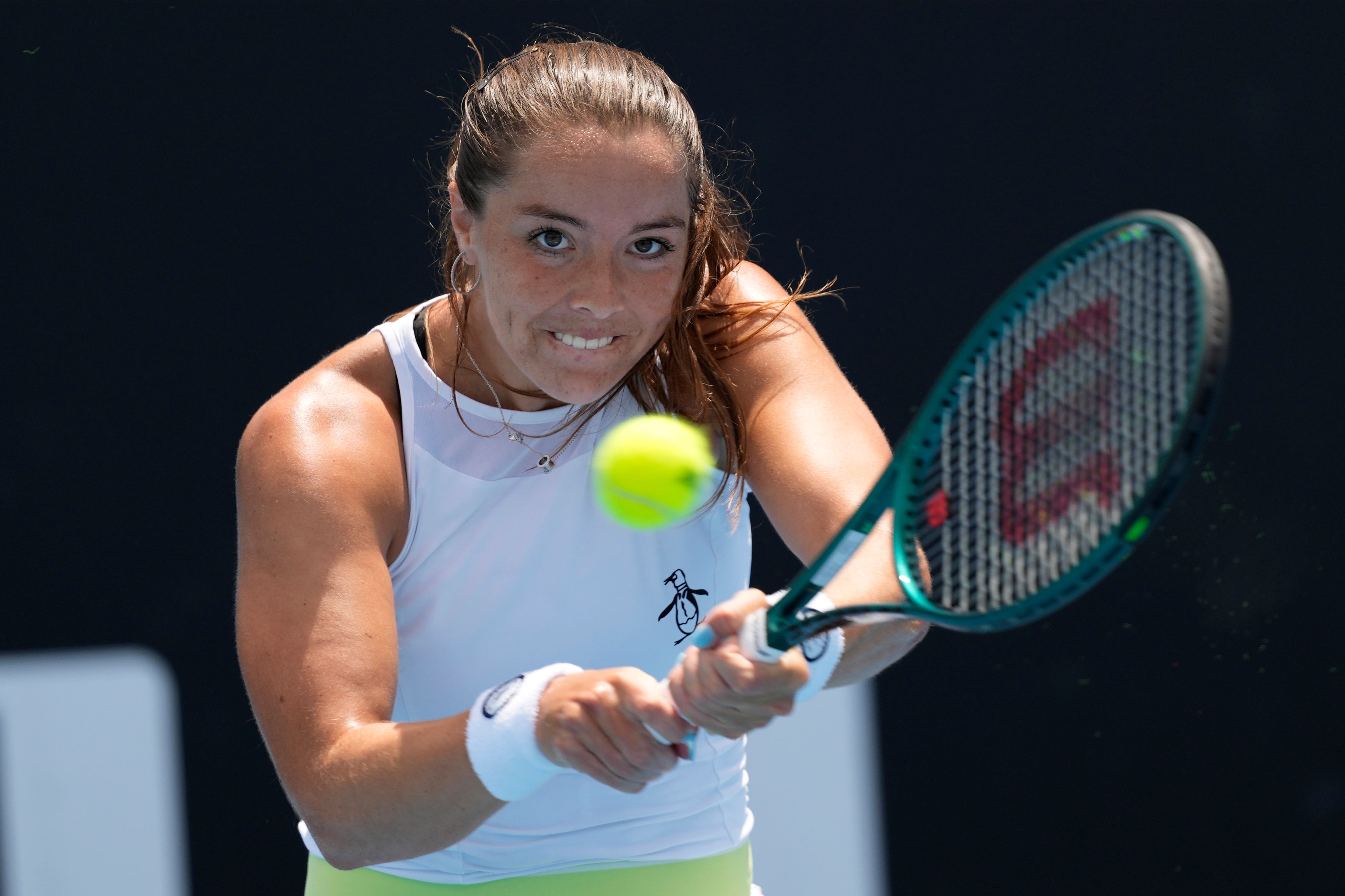 Jodie Burrage was beaten by Tamara Korpatsch (Alessandra Tarantino/AP)