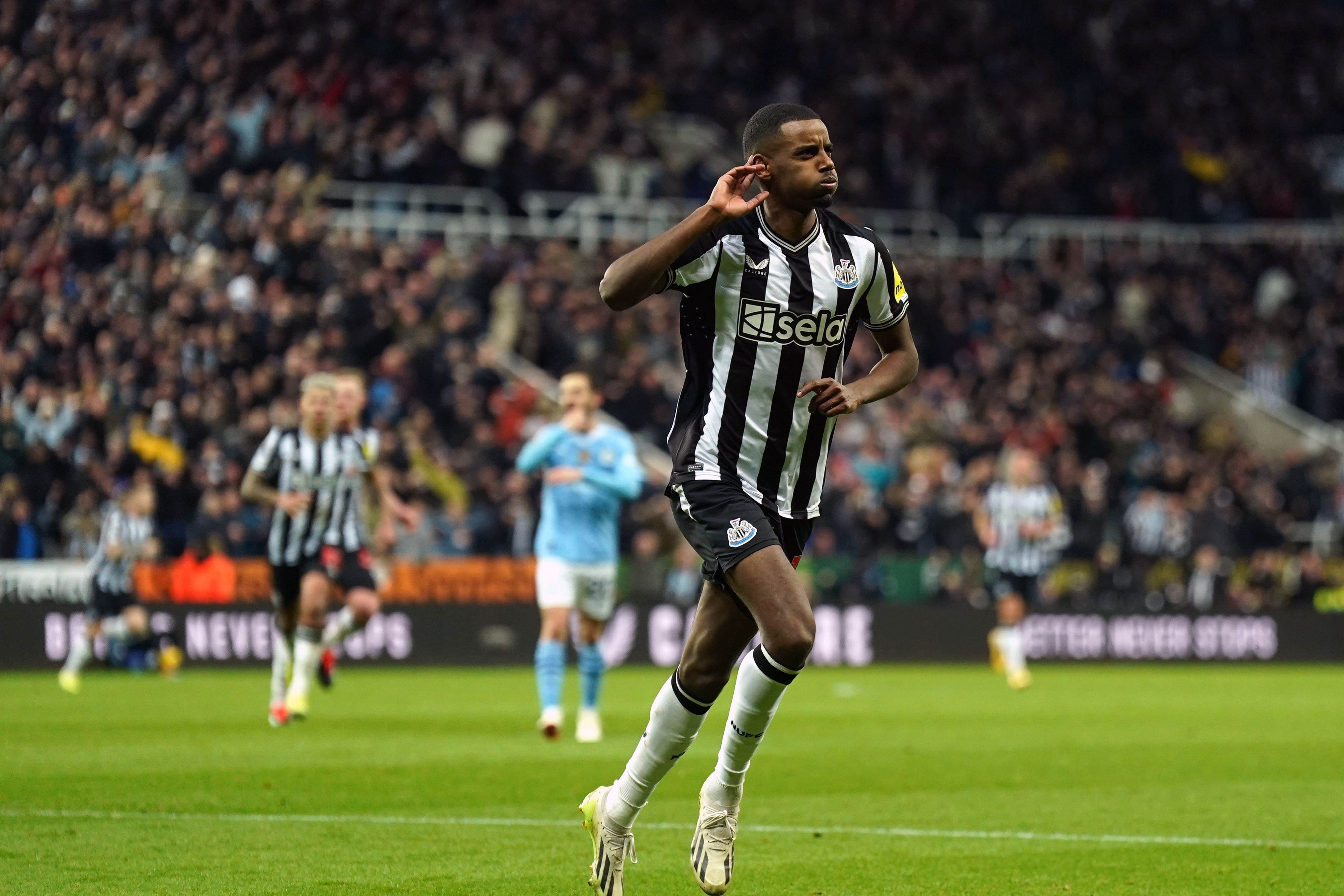 Alexander Isak cancelled out Bernardo Silva’s opener in Newcastle’s 3-2 defeat by Manchester City (Owen Humphries/PA)