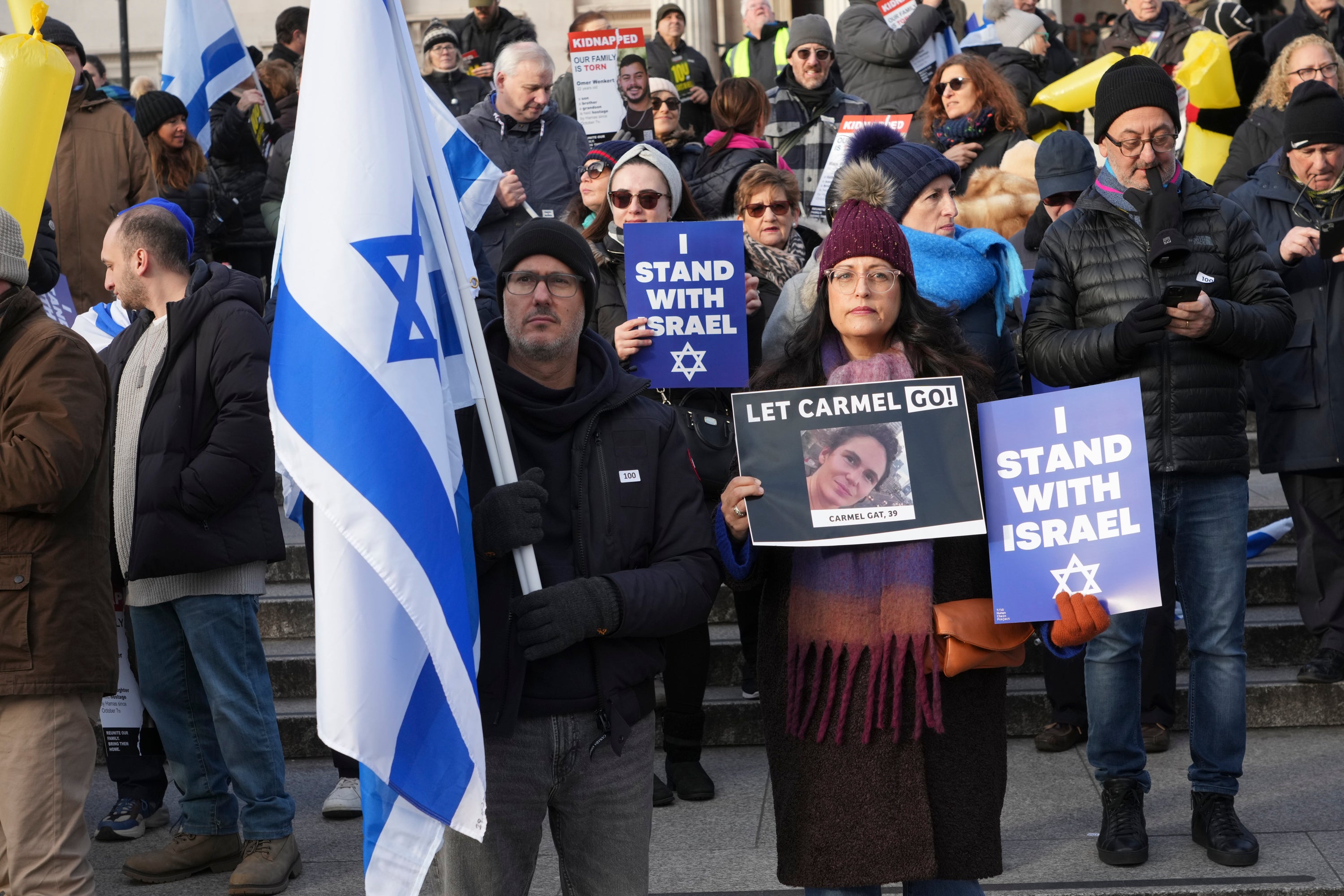 The crowd during a pro-Israel rally in Trafalgar Square, London. Picture date: Sunday January 14, 2024.