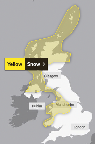 Heavy snow will continue to fall across northern Scotland, Northern Ireland, Wales and North West England on Wednesday and Thursday