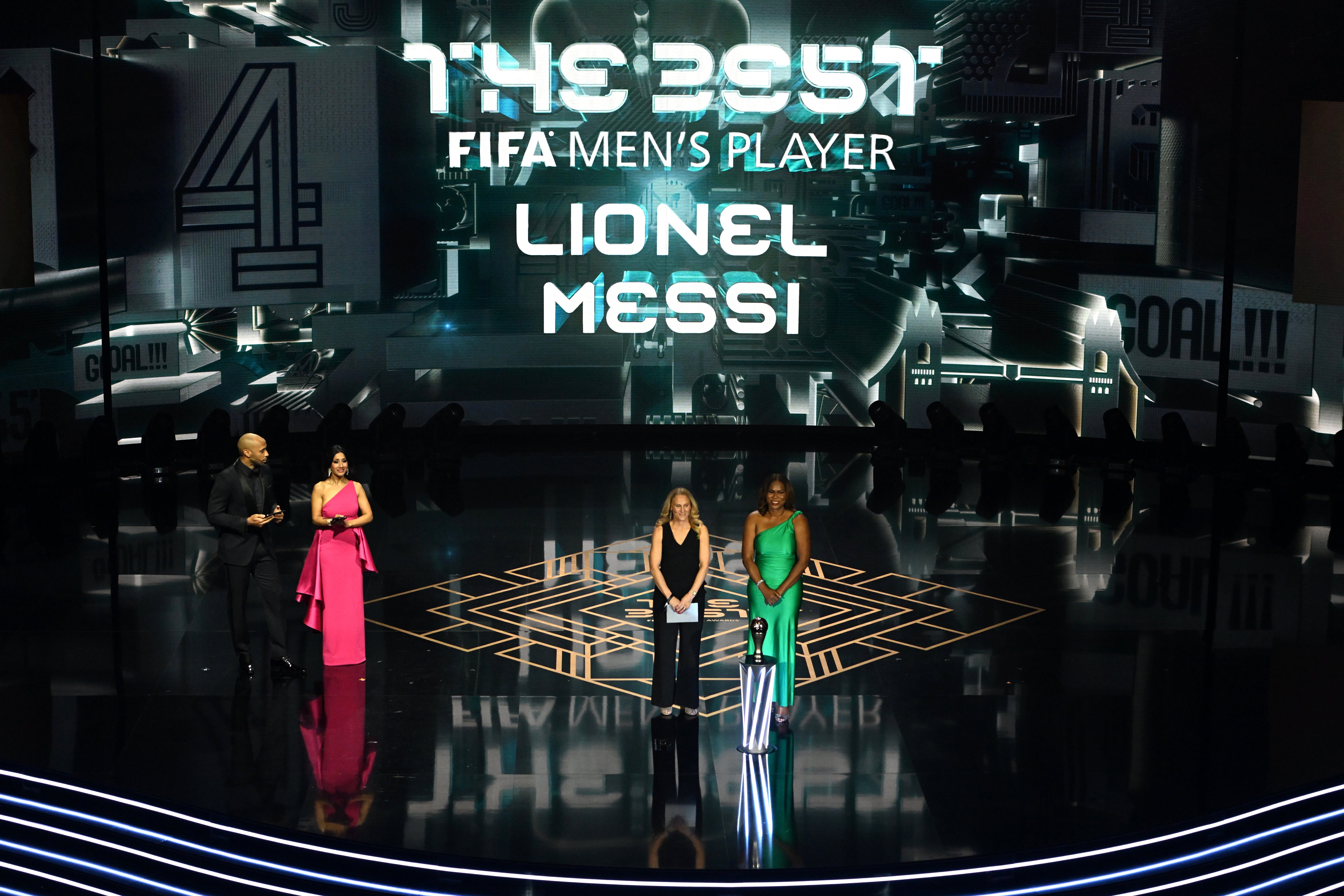 Lionel Messi was not in London to collect his award