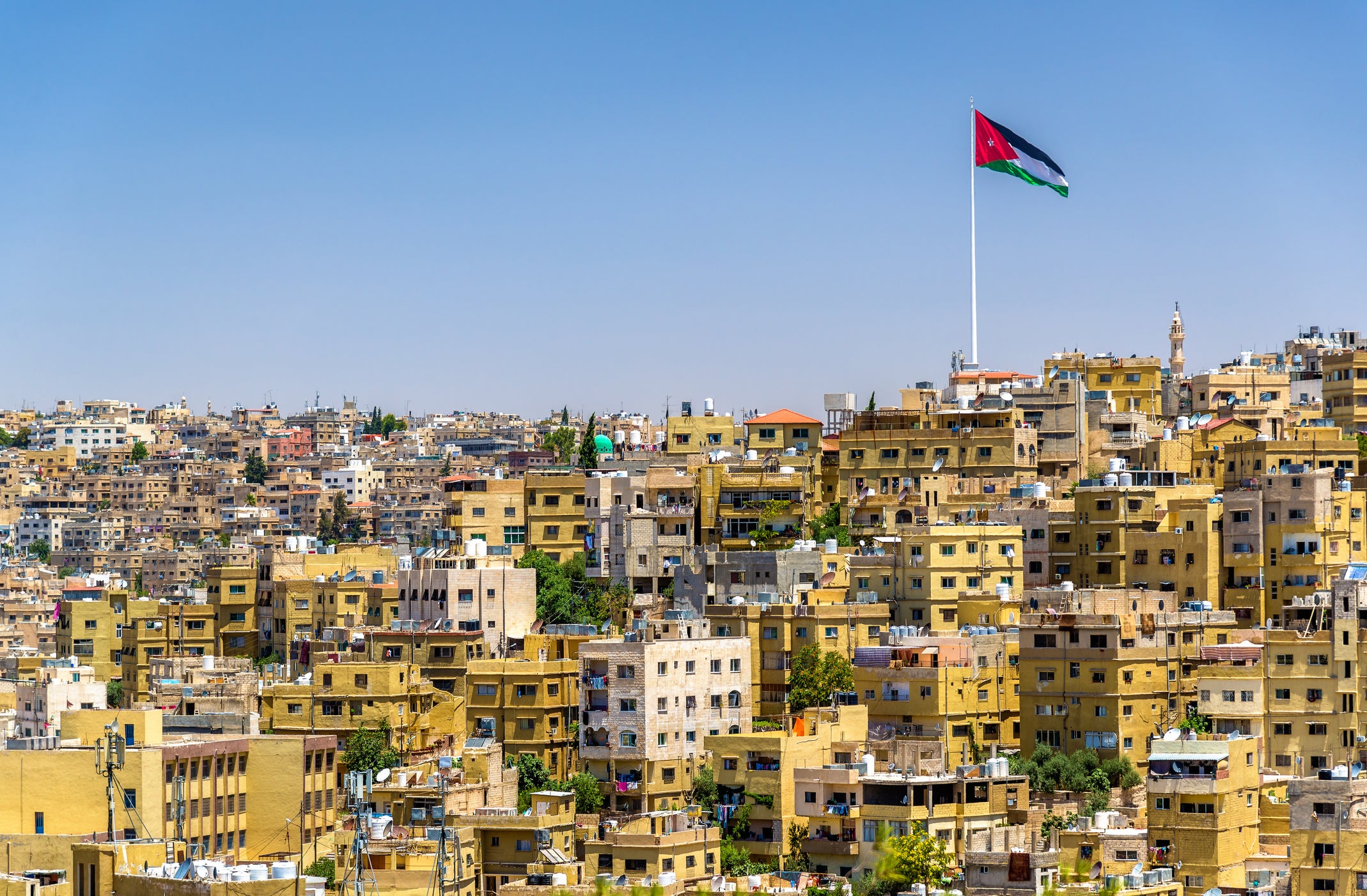 Queen Alia International Airport, south of Amman, remains operational