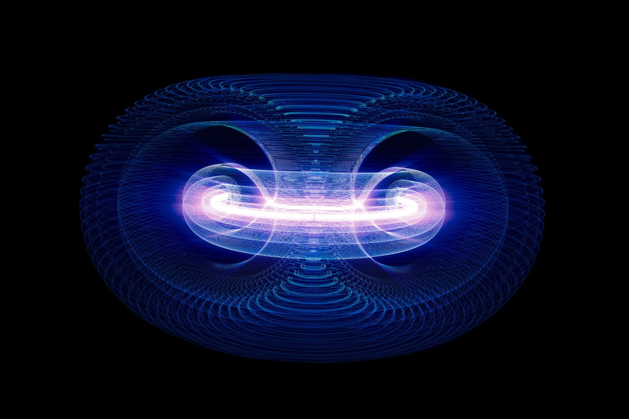 A visualisation of a nuclear fusion reactor