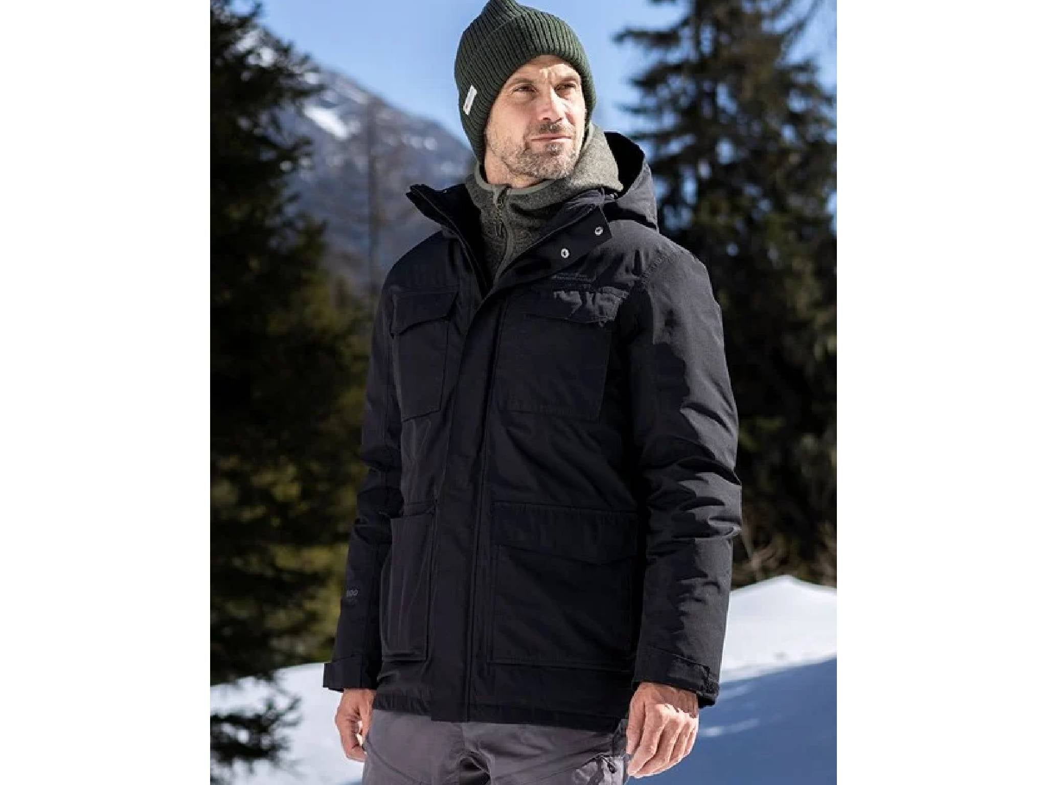 Mountain Warehouse concord extreme men’s down long jacket, black