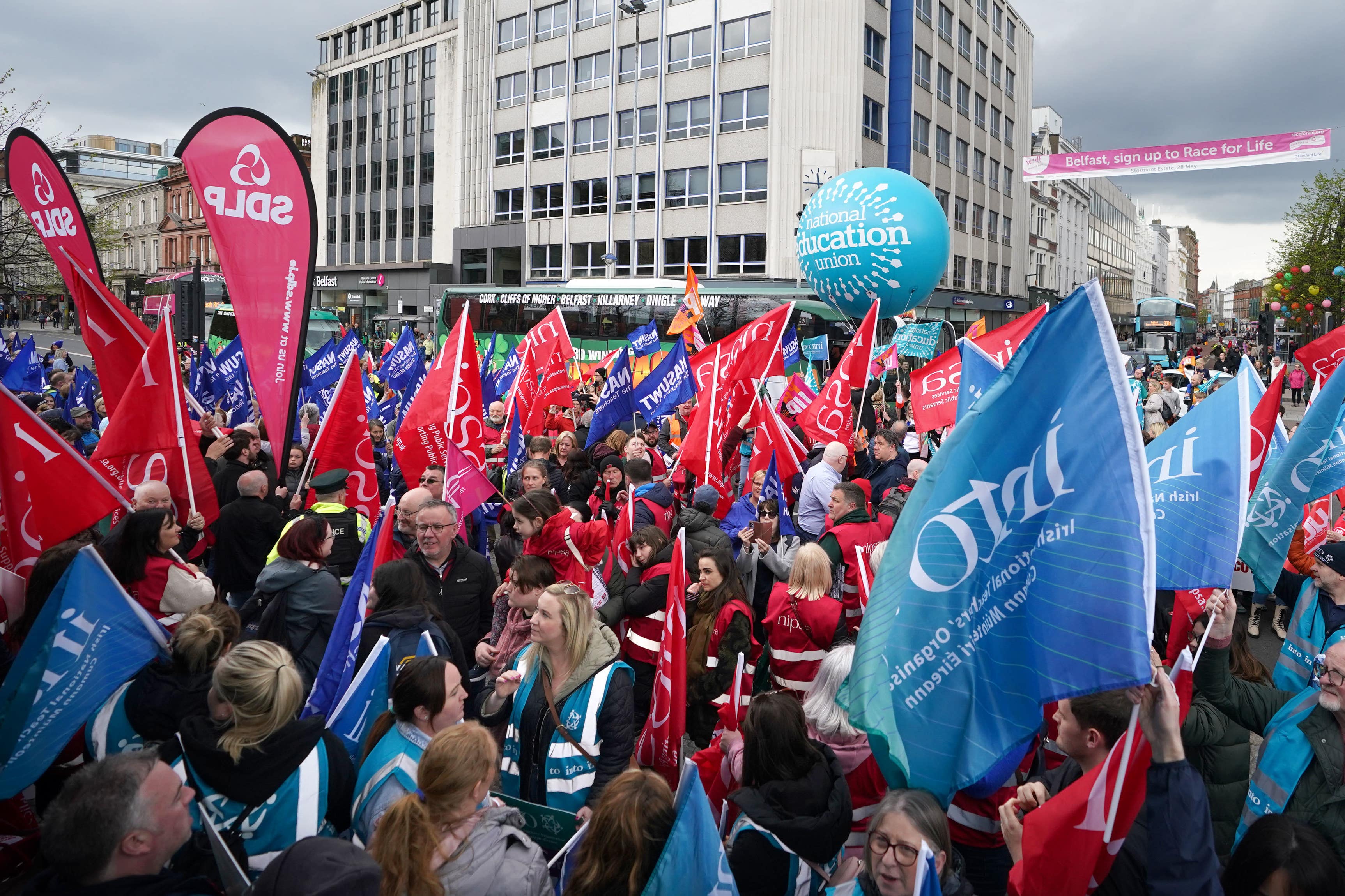 Thousands of public sector workers will go on strike in Northern Ireland on Thursday (Niall Carson/PA)