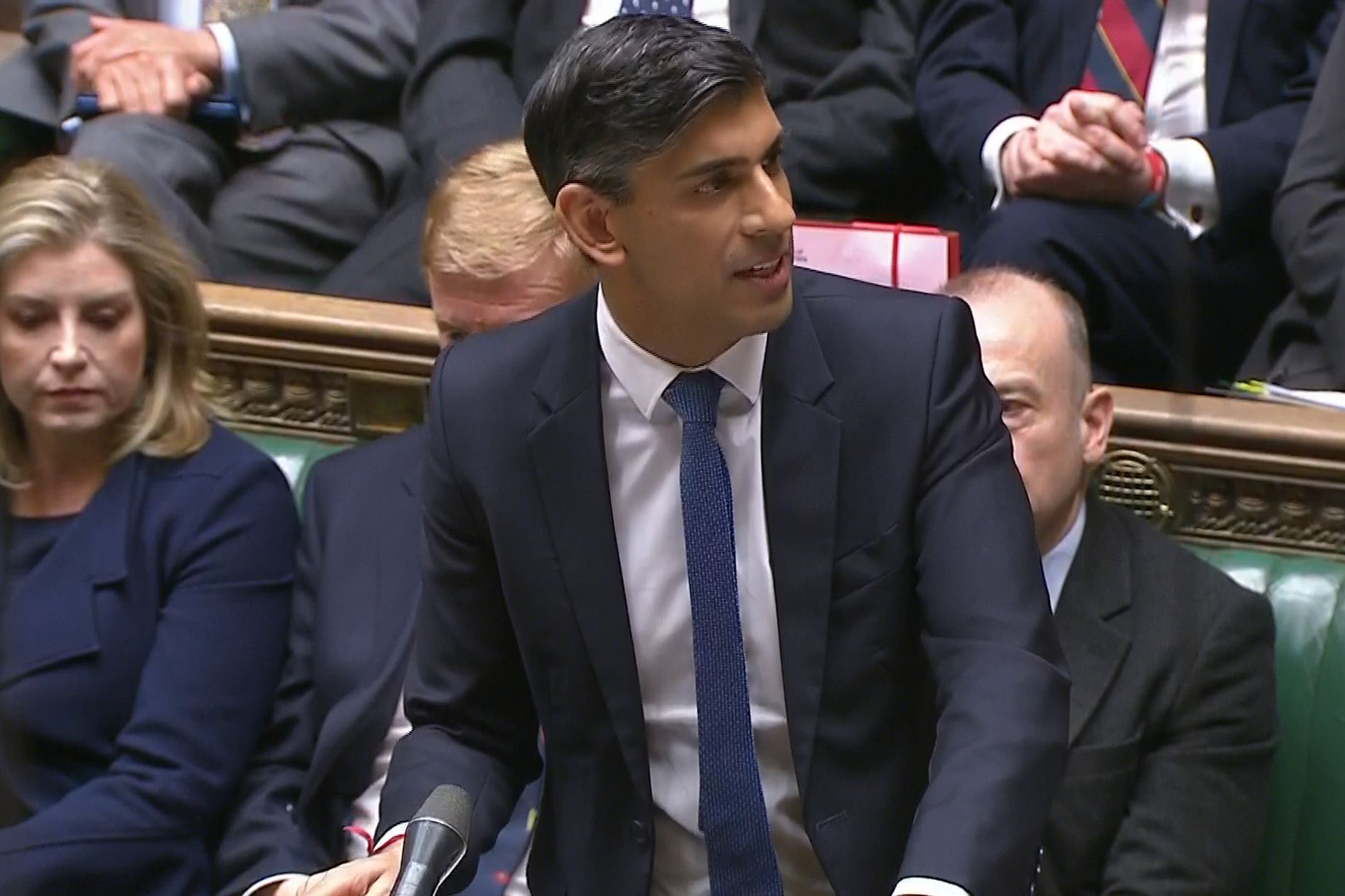 Rishi Sunak speaks during Prime Minister’s Questions in the House of Commons (House of Commons/UK Parliament/PA)