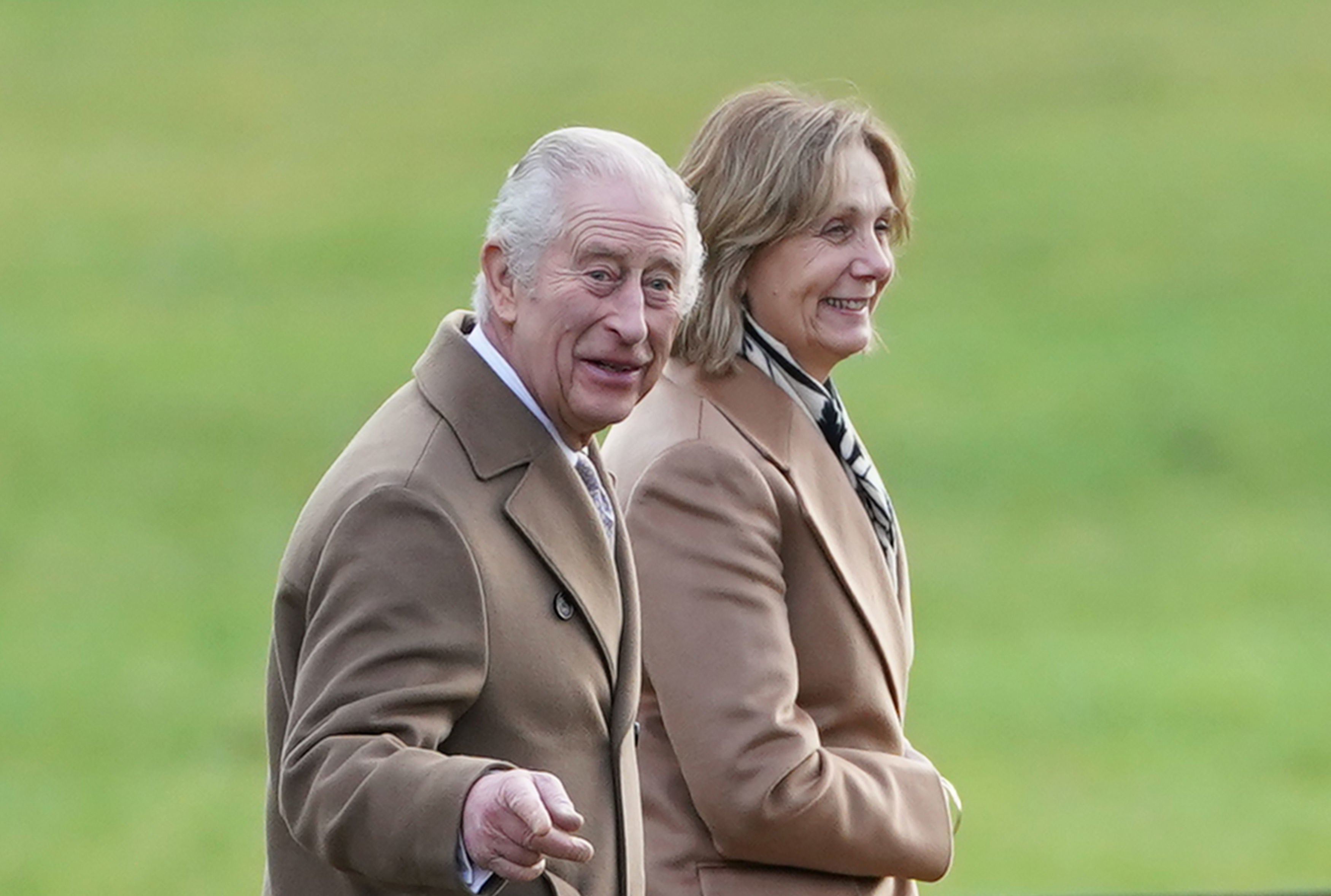 King Charles pictured attending a Sunday church service in Sandringham on Sunday, 7 January