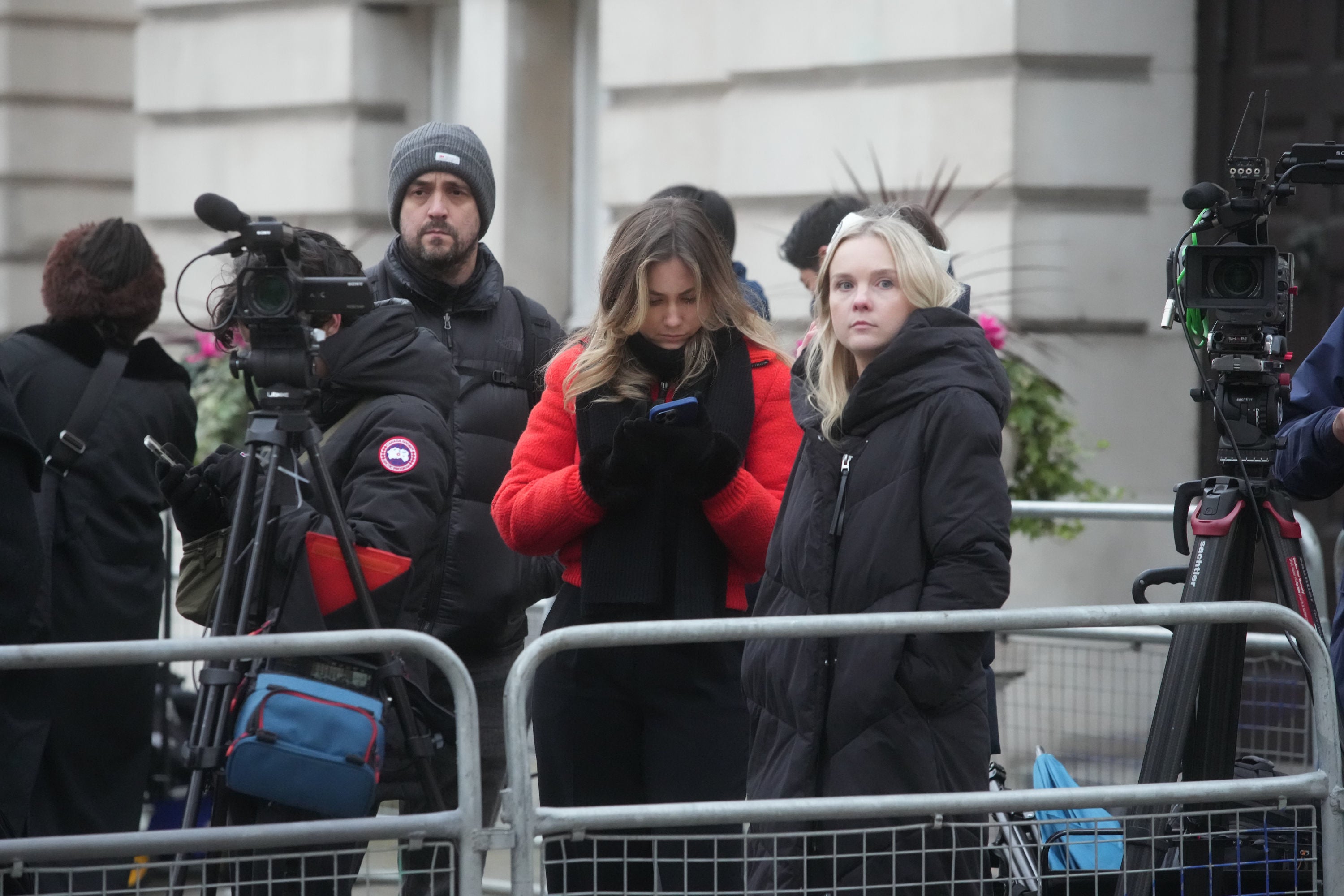 Media gatherd opposite the London Clinic