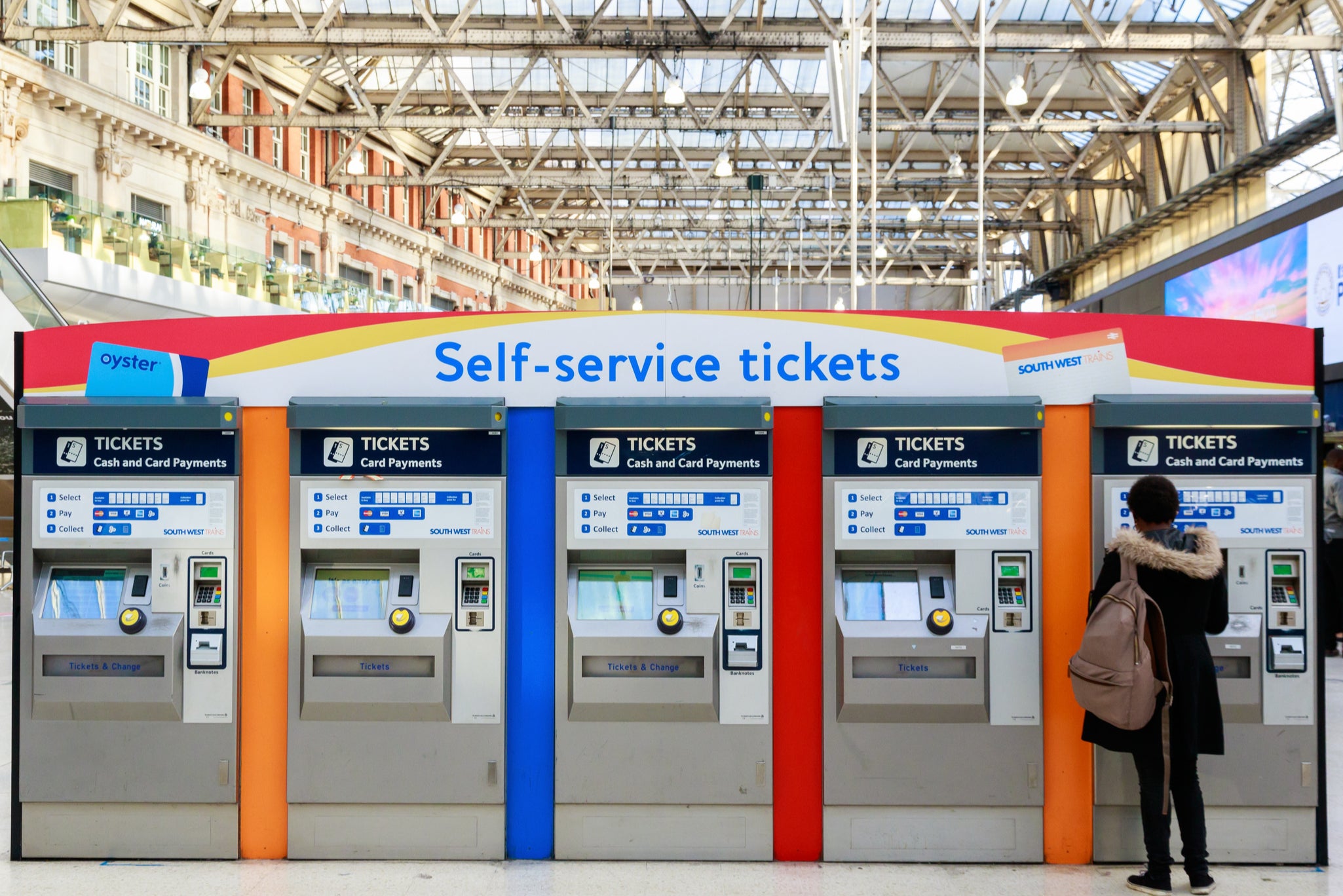 Around 150 million train journeys in 2022 were taken using tickets bought from a machine