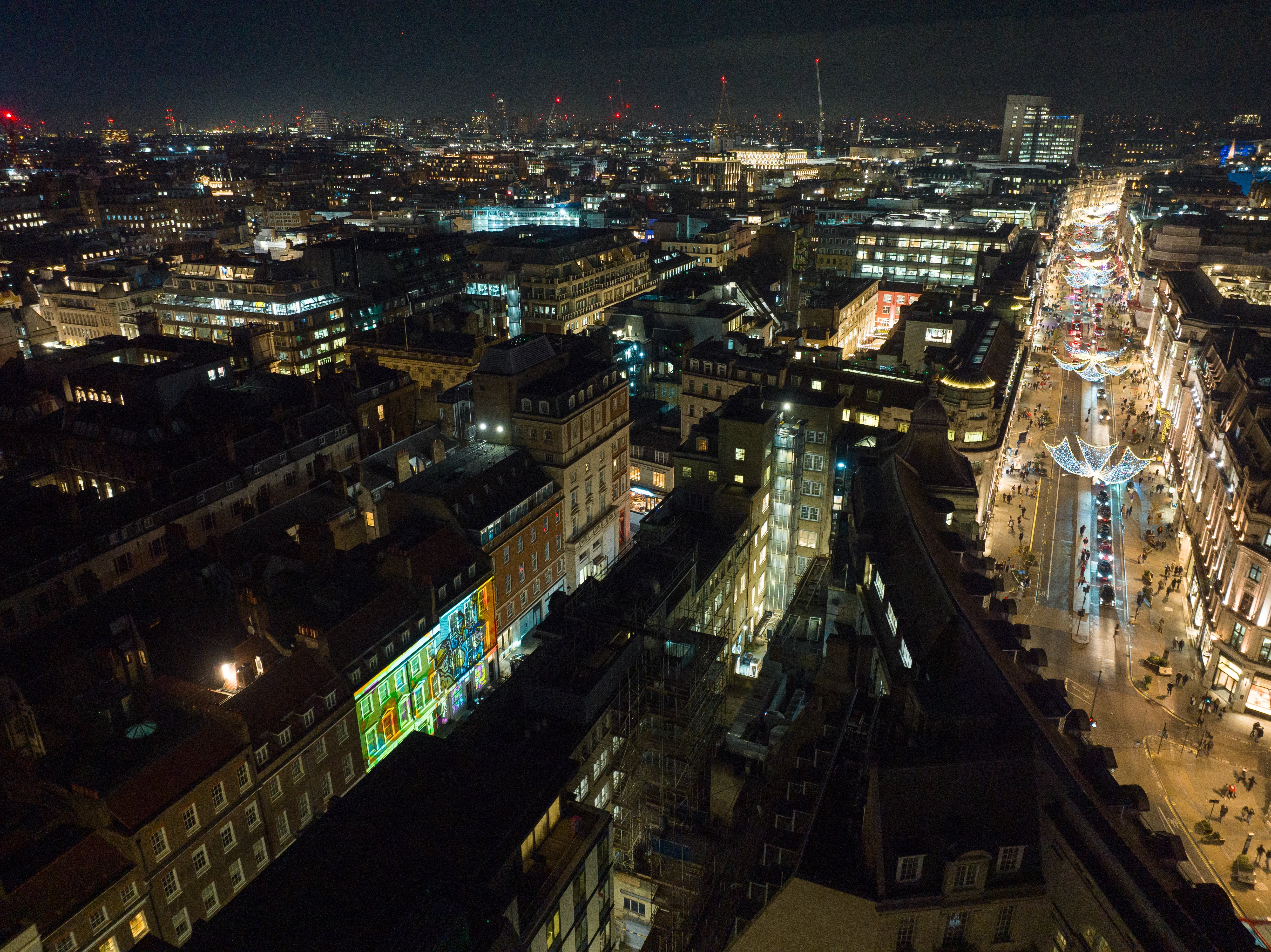 Birds Eye View of Woodbury House on Sackville Street, which runs parallel to Regent Street