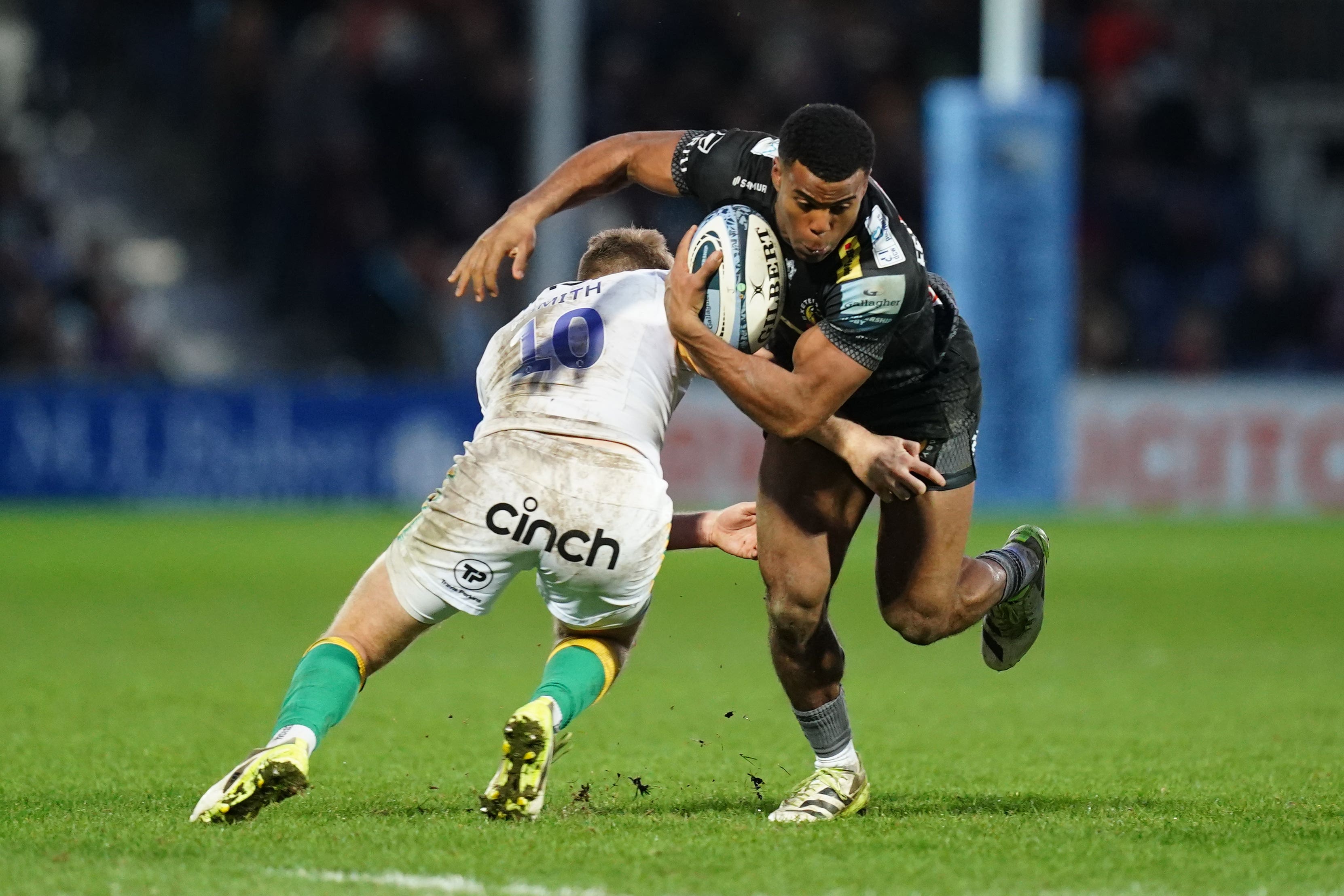 Immanuel Feyi-Waboso (right) s among seven uncapped players in England’s Six Nations squad (David Davies/PA)