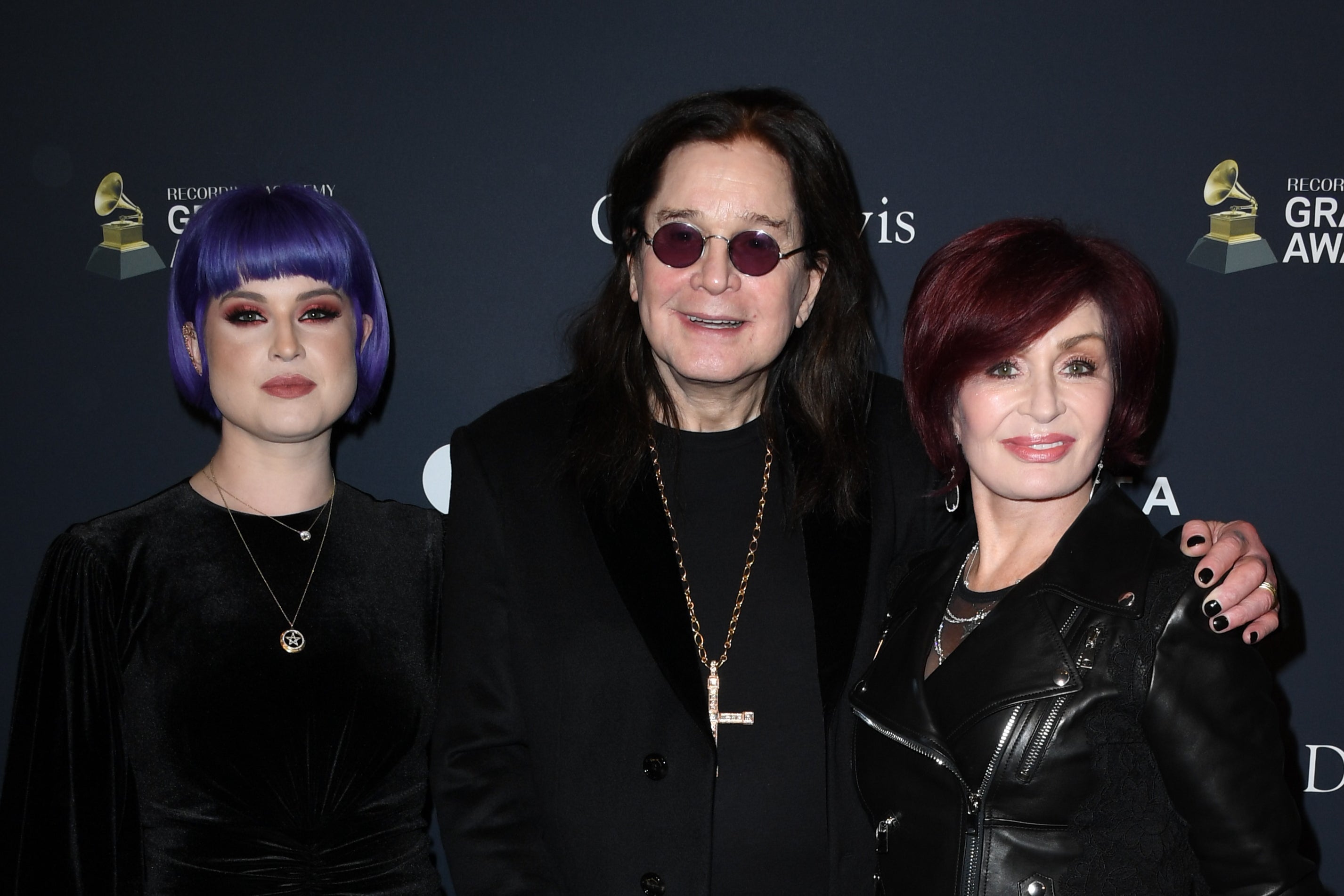 Kelly Osbourne with parents Ozzy and Sharon in 2020