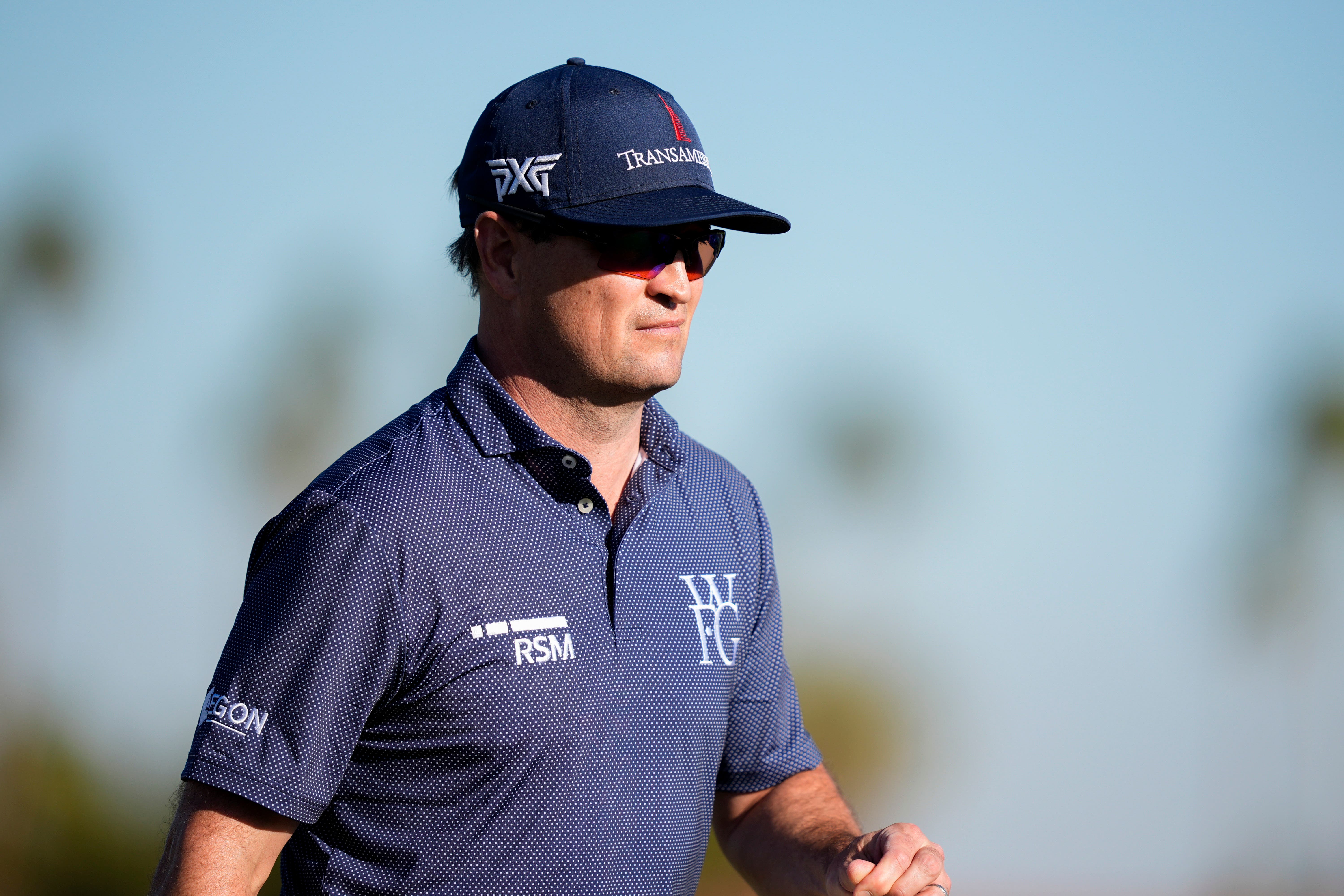 Zach Johnson reacts after finishing on the 18th hole (Ryan Sun/ AP)