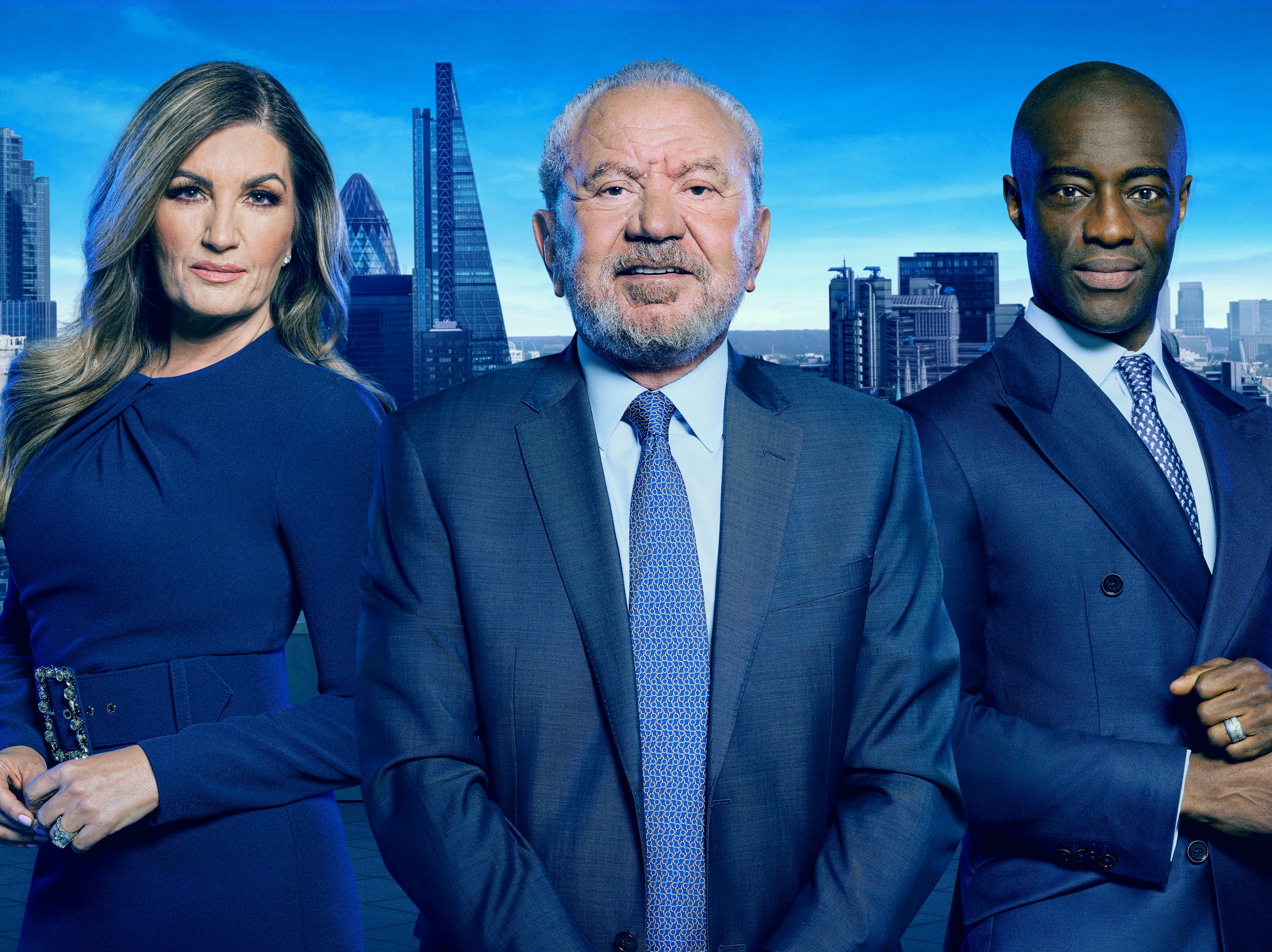 Alan Sugar and his aides baroness Karren Brady and Tim Campbell