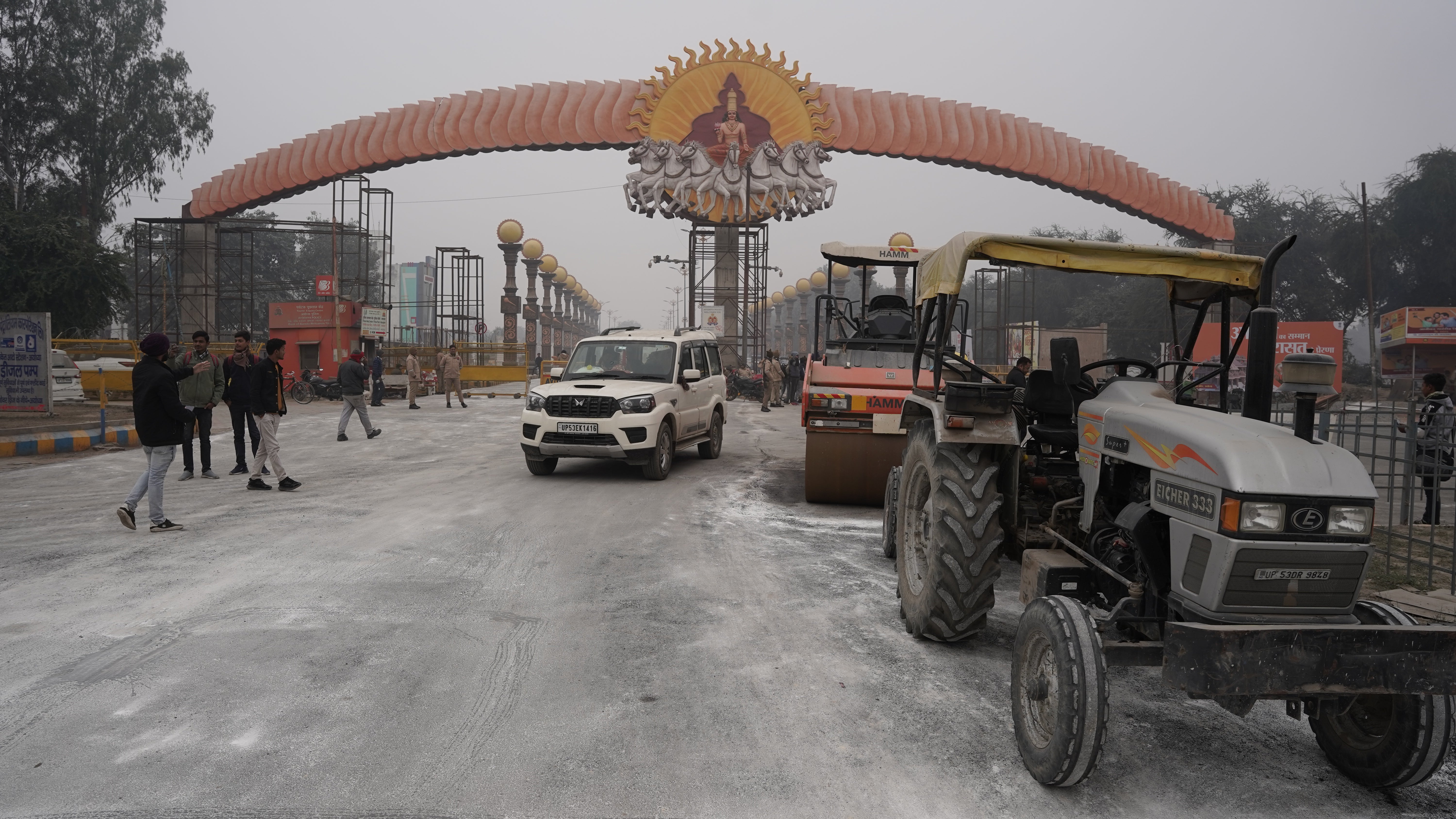 The entrance to the city of Ayodhya where pilgrims are flocking to see the ‘Vatican for Hindus’