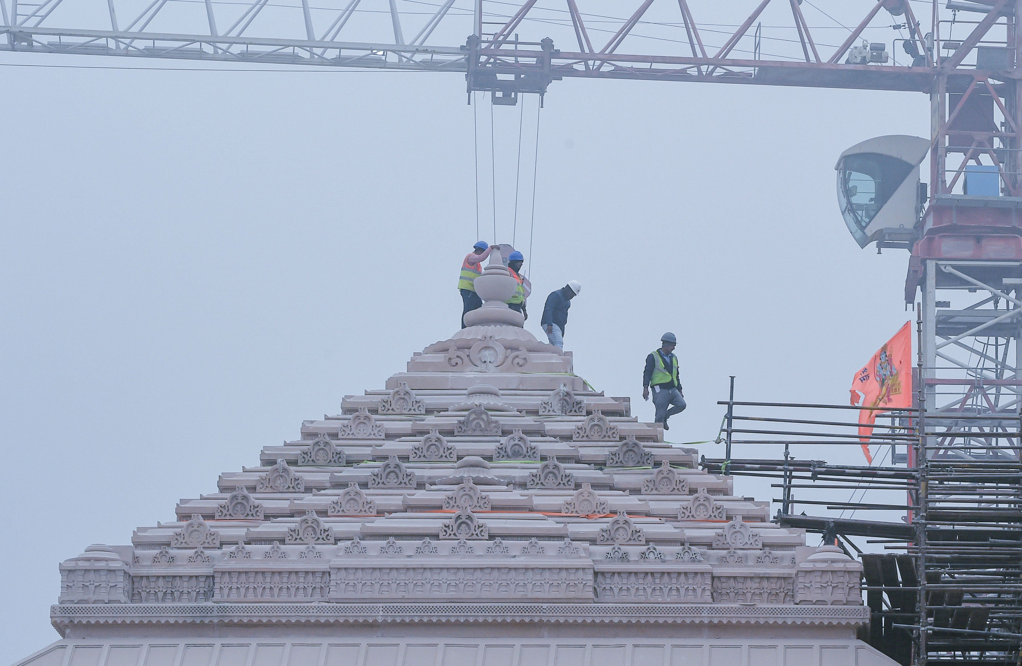 The temple sits on the site where the Babri Masjid – then India’s biggest mosque – was torn down by a Hindu mob in 1992