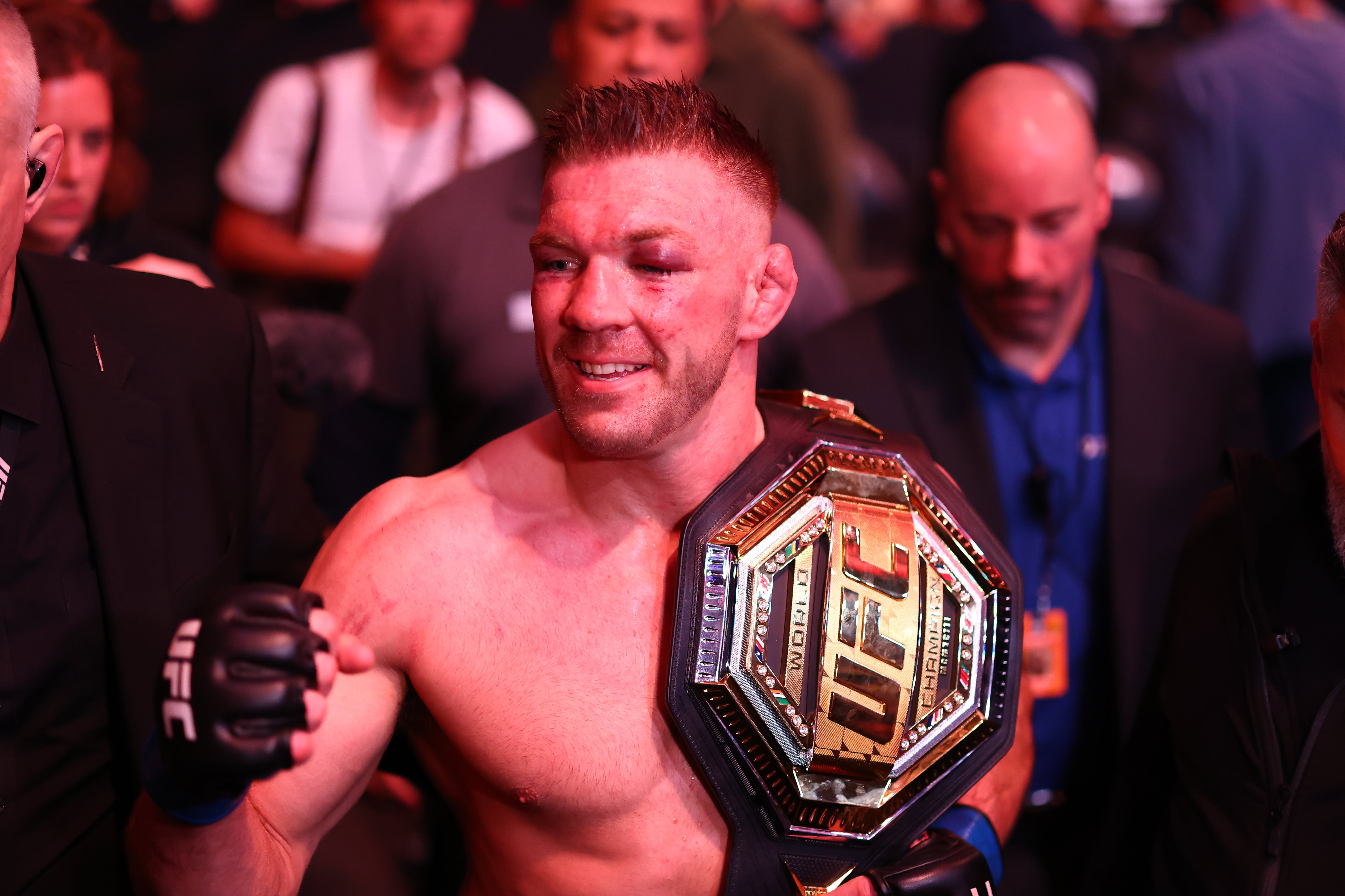 Dricus Du Plessis, moments after winning the UFC middleweight title