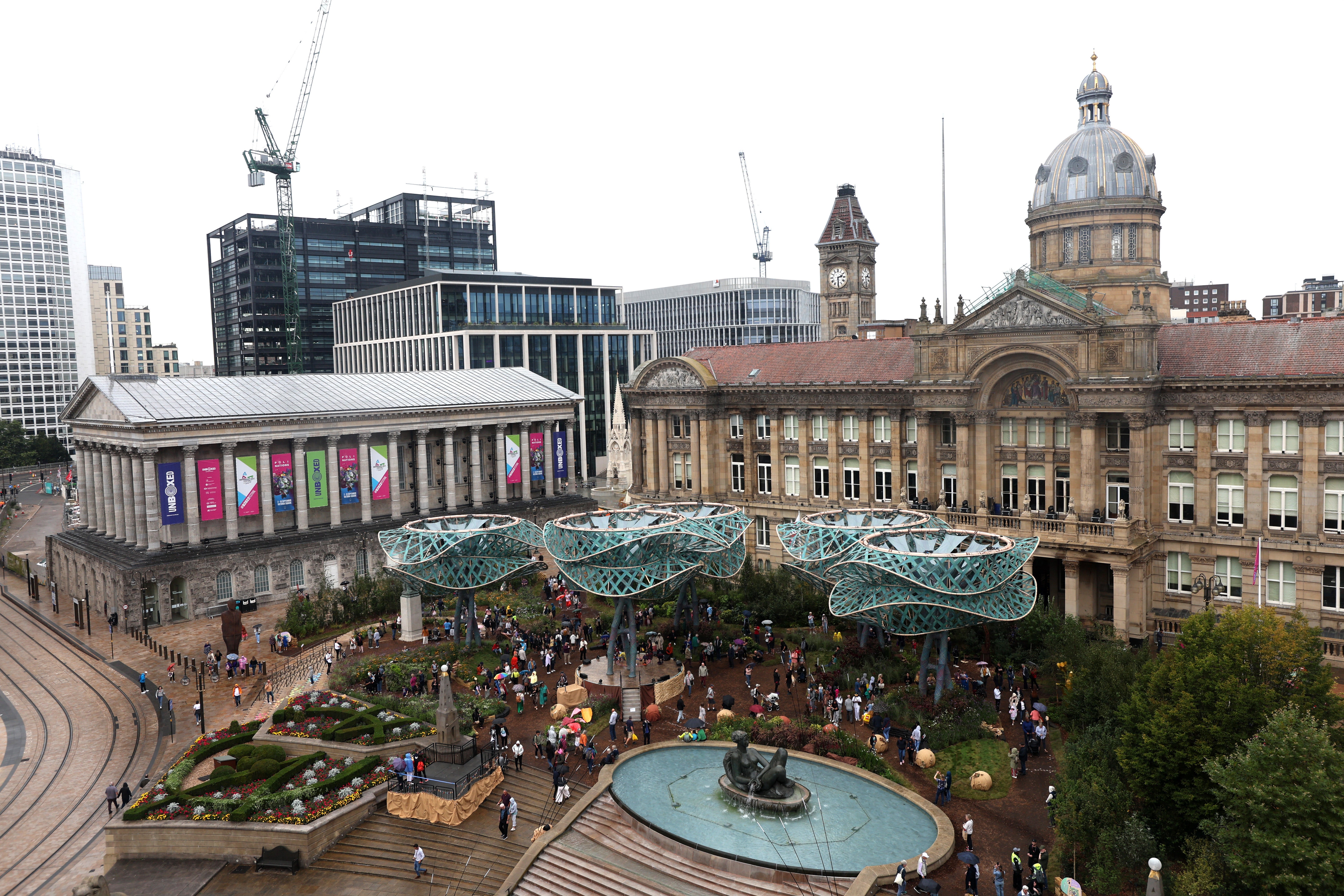 The boy was stabbed in Victoria Square in Birmingham city centre - here it is pictured during a garden festival last year