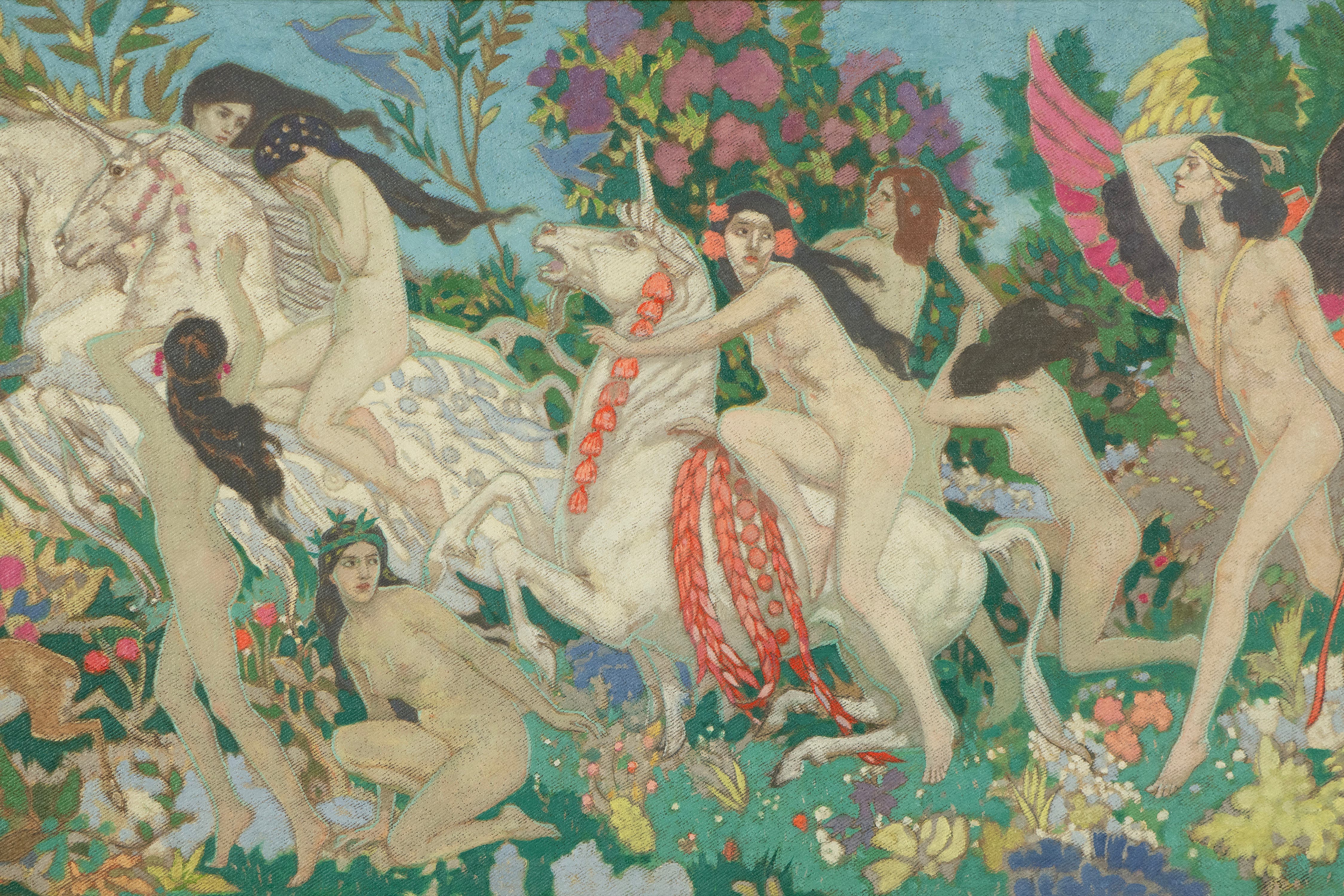 The Unicorns, by John Duncan, 1920, tempera on canvas (Dundee Art Galleries and Museums Collection/PA)