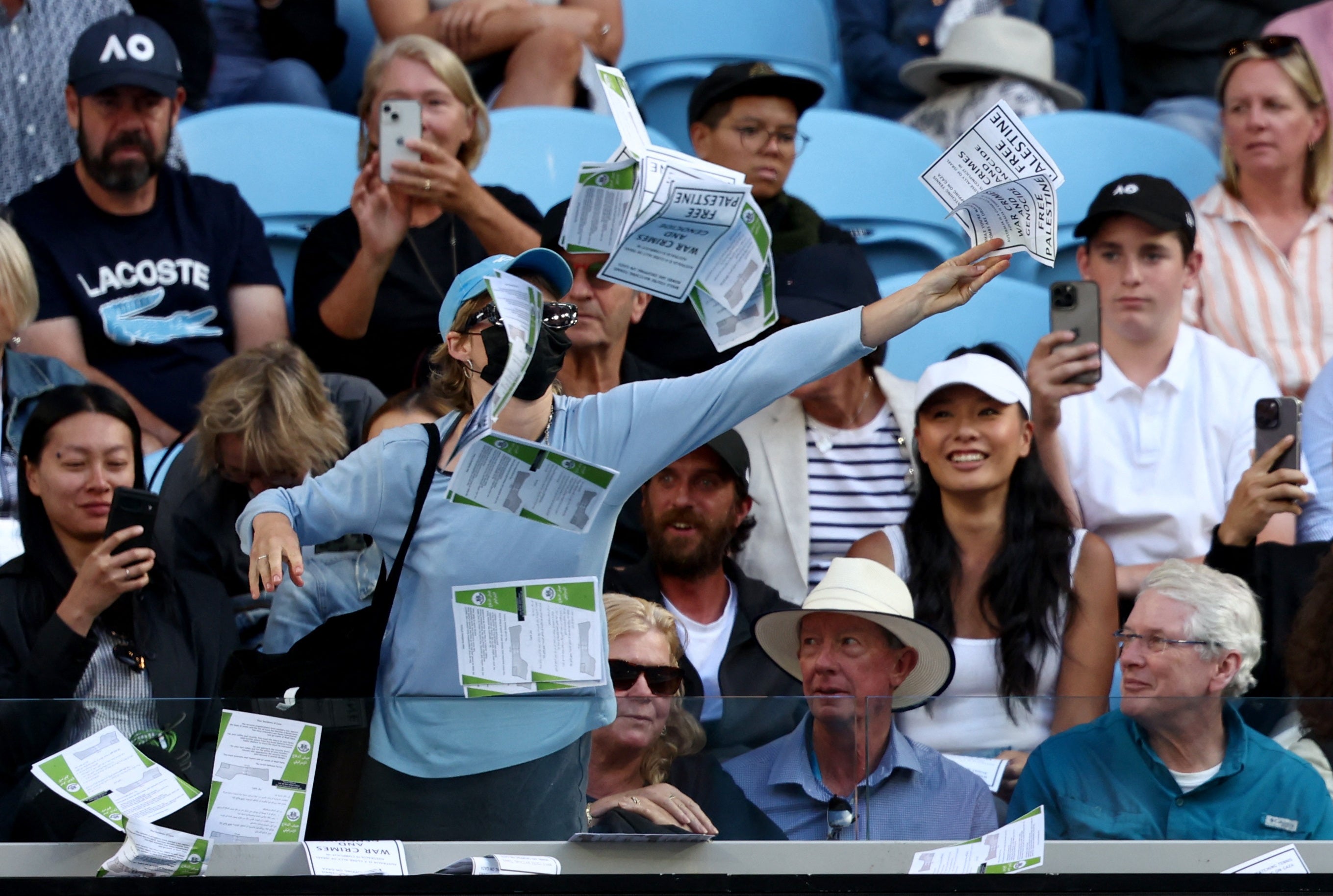 Zverev’s fourth-round match against Norrie was disrupted by a protestor