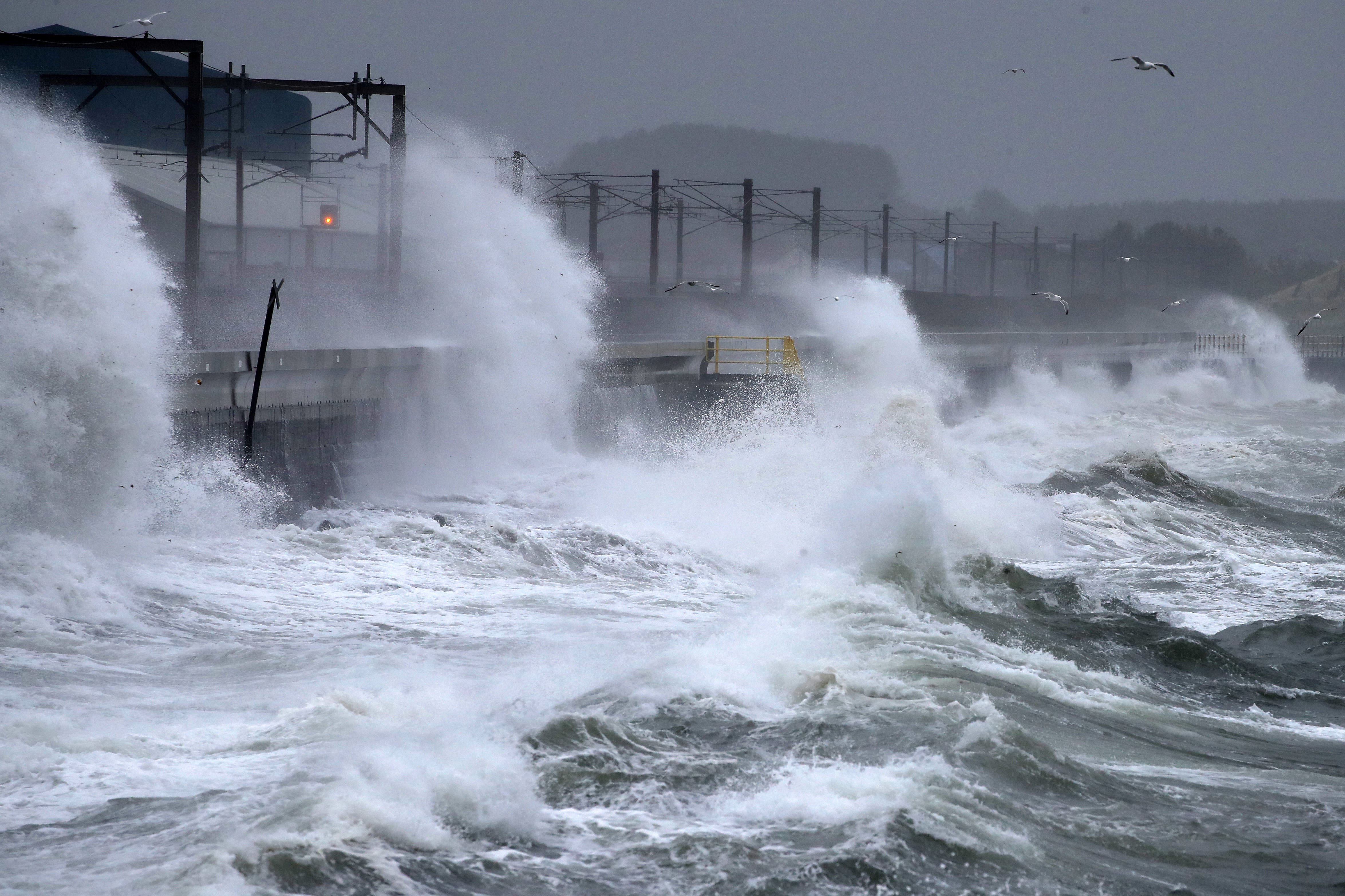 The stormy weather disrupted rail services (Andrew Milligan/PA)