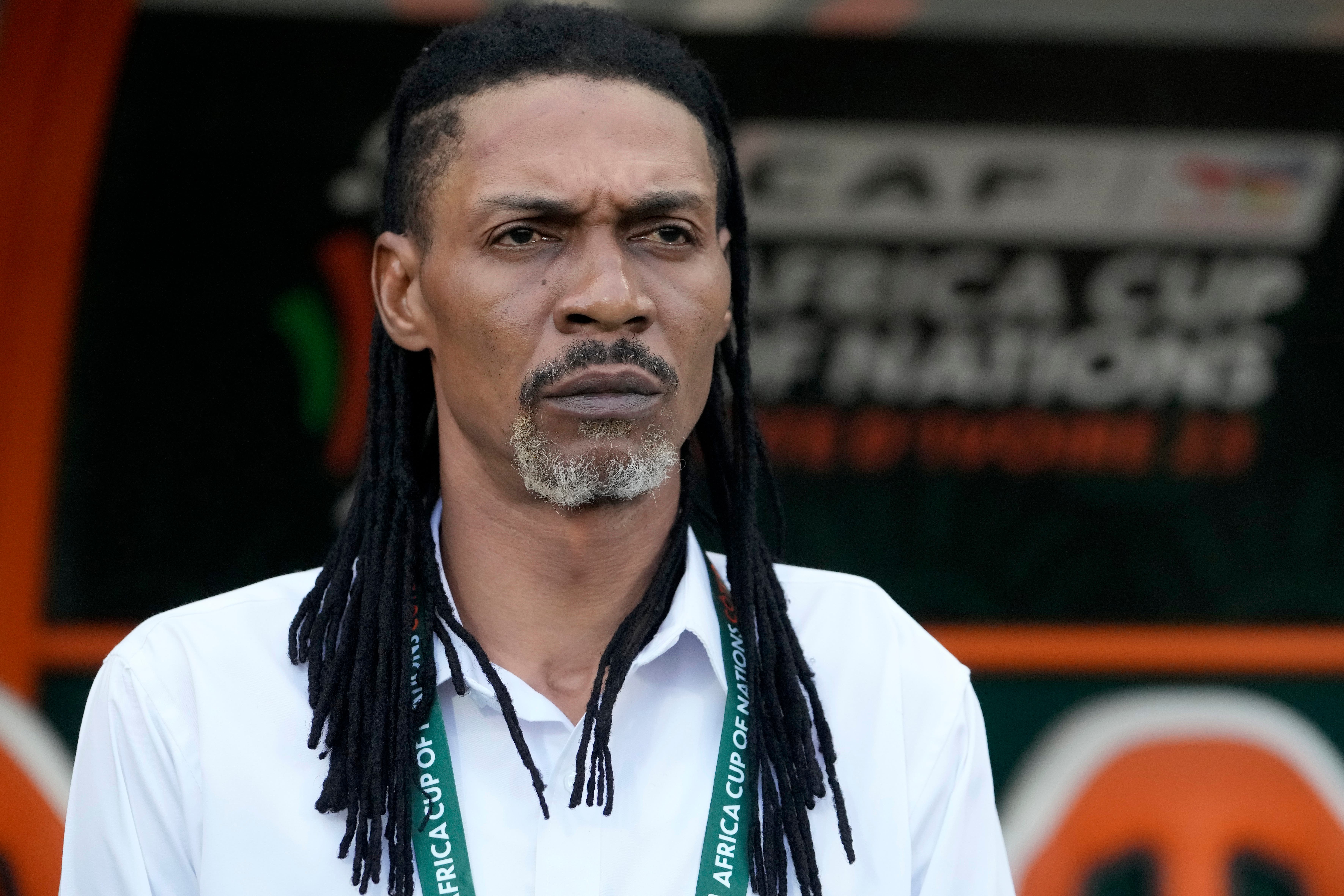 Rigobert Song’s Cameroon have taken just one point from their first two matches at the Africa Cup of Nations (Sunday Alamba/AP)