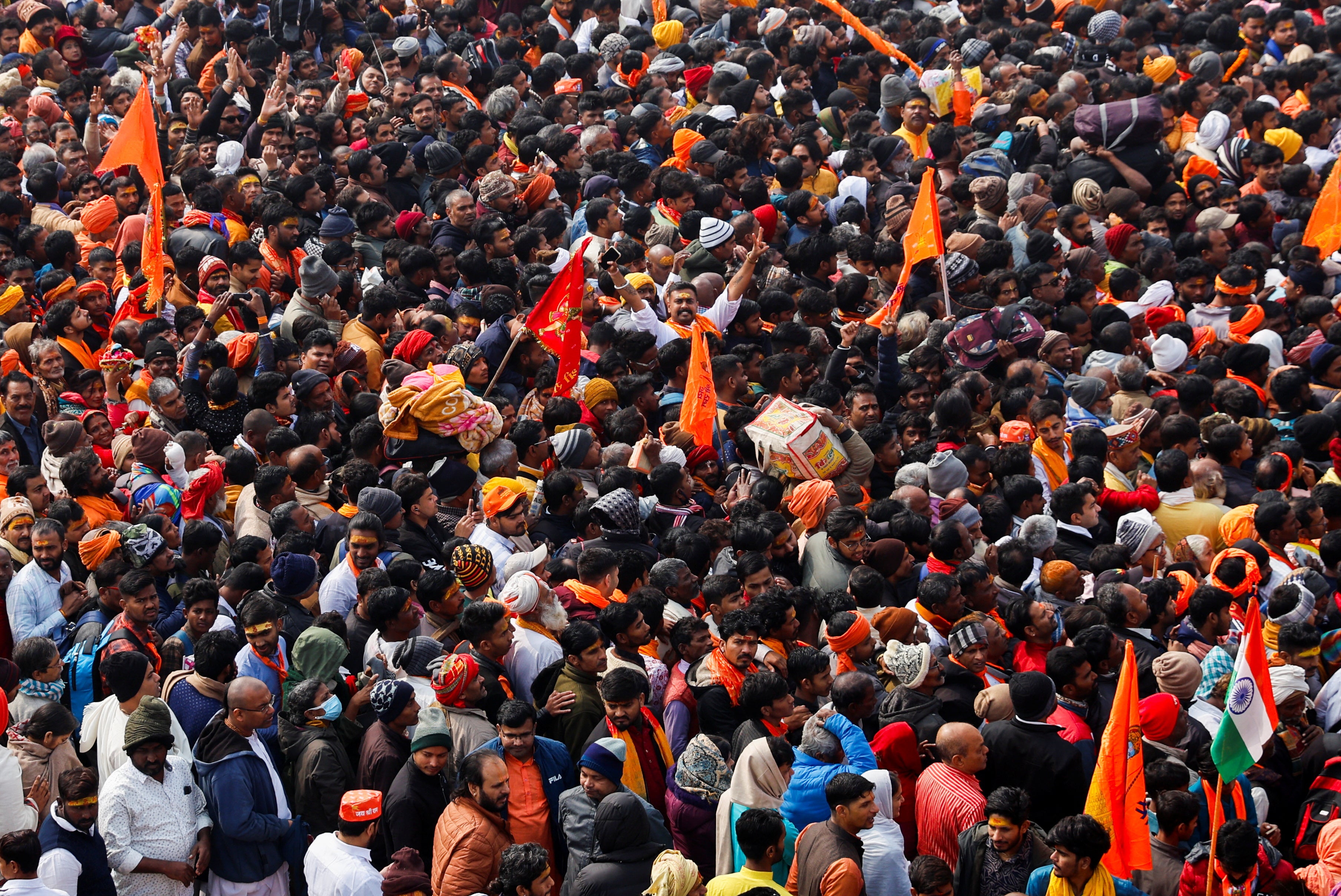 Crowds gathered to enter the new site, with some waiting since the early hours of the morning