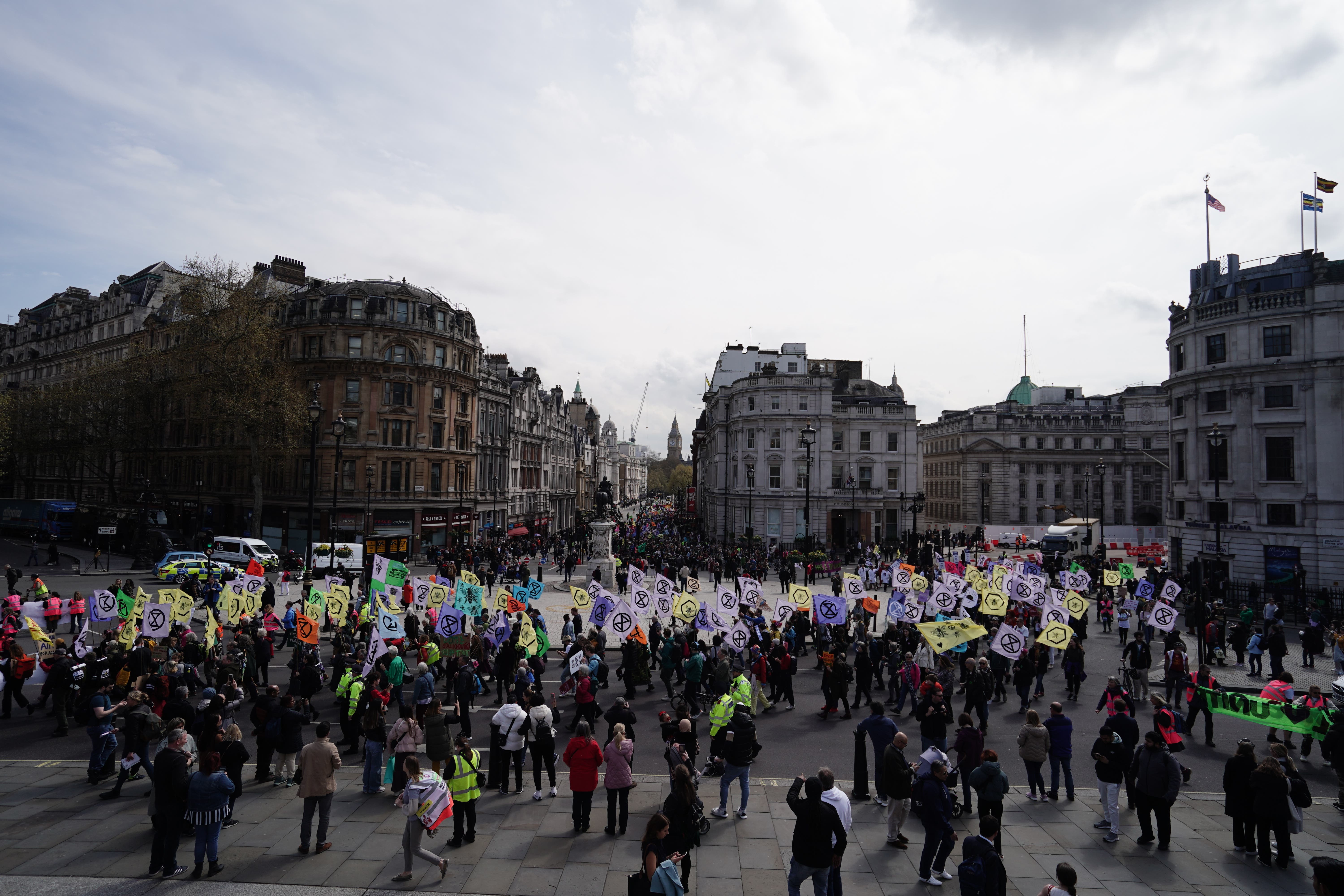 Extinction Rebellion demonstrators in London (Jordan Pettitt/PA)