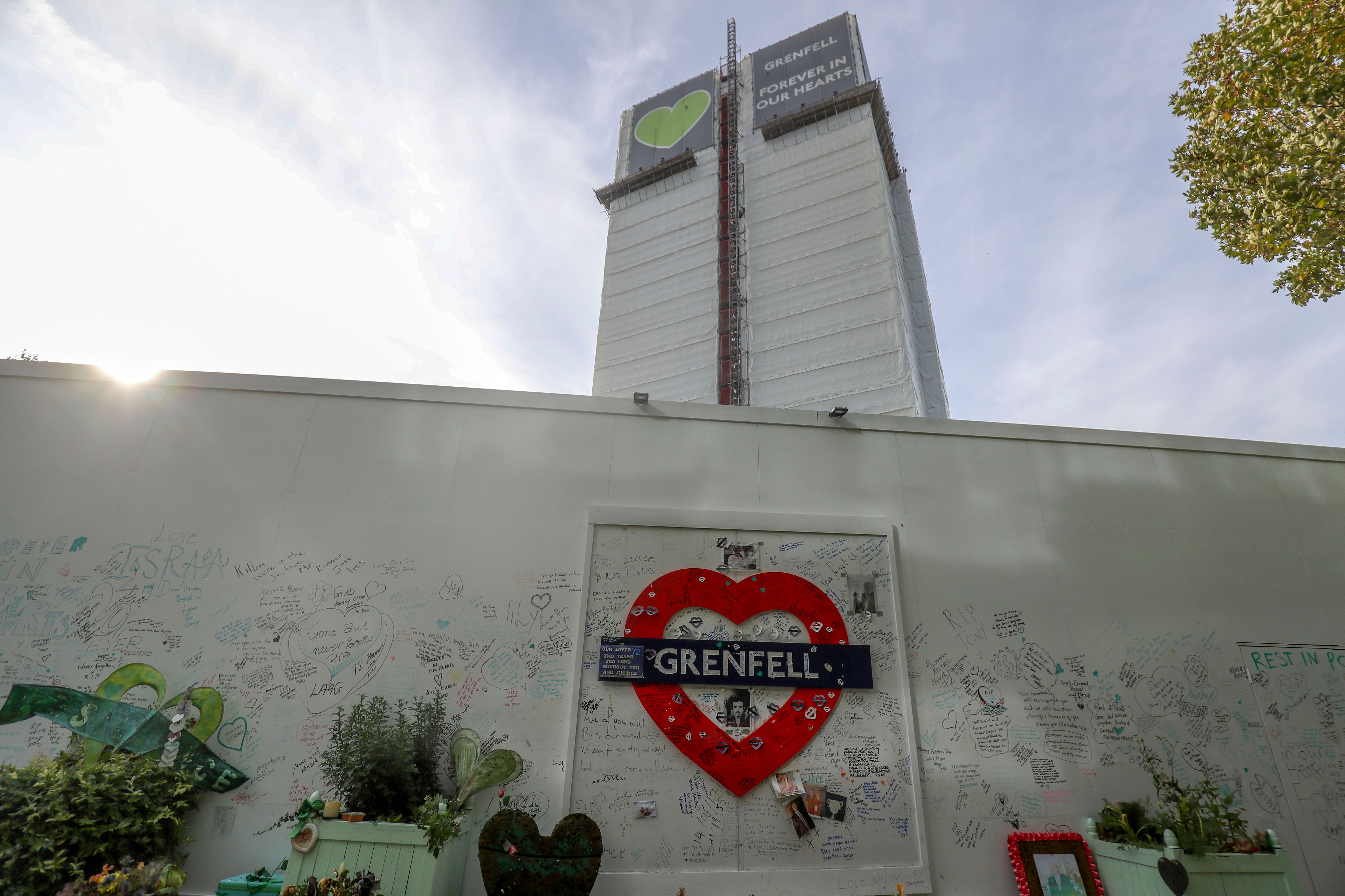 The Grenfell Tower in west London after the fire in which 72 people died (Steve Parsons/PA)