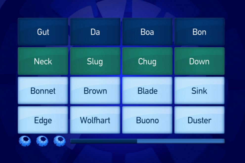 The Only Connect wall with ‘Wolfhart’ misspelling