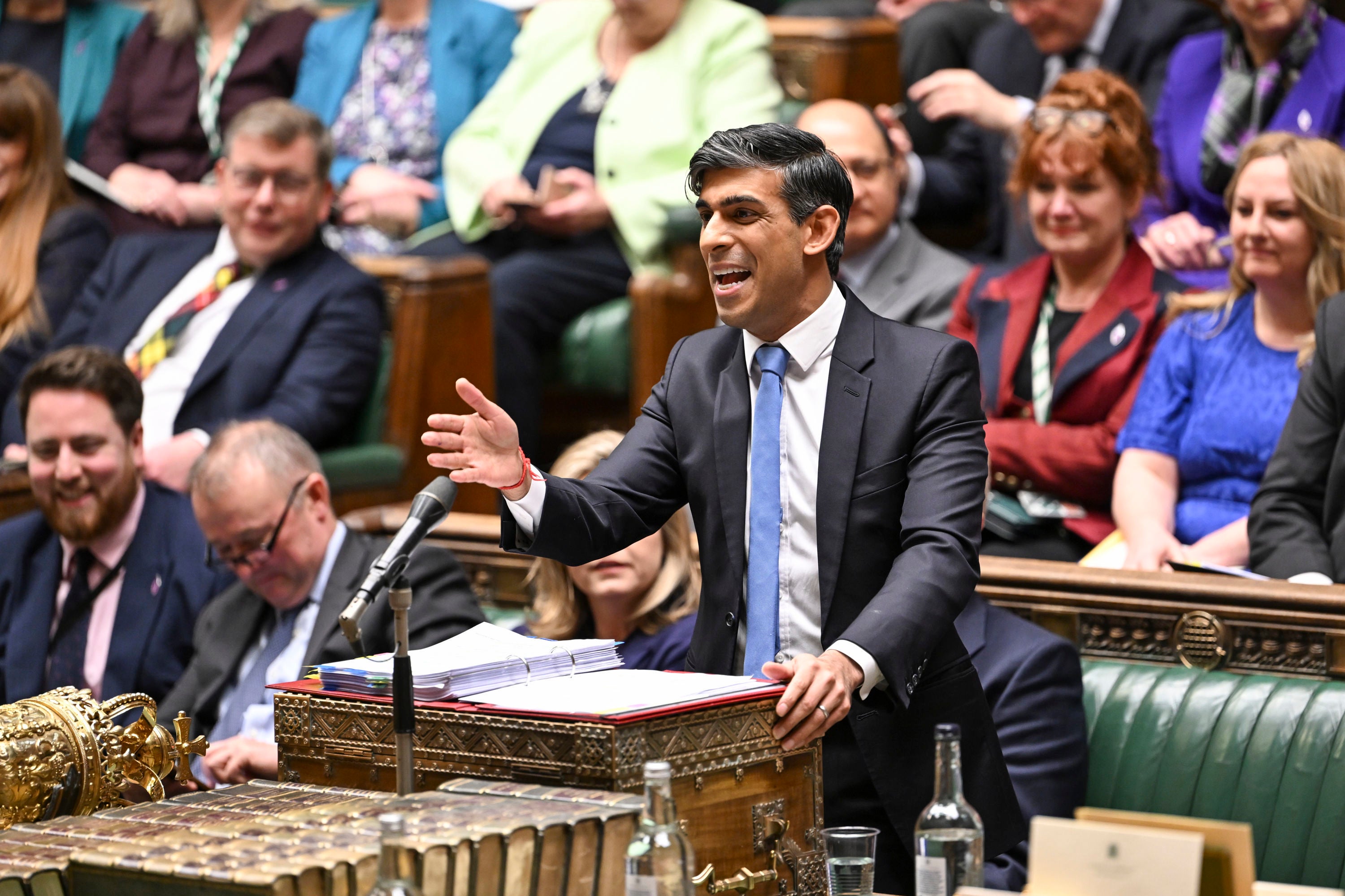 Prime Minister Rishi Sunak speaking during Prime Minister's Questions in the House of Commons on Wednesday